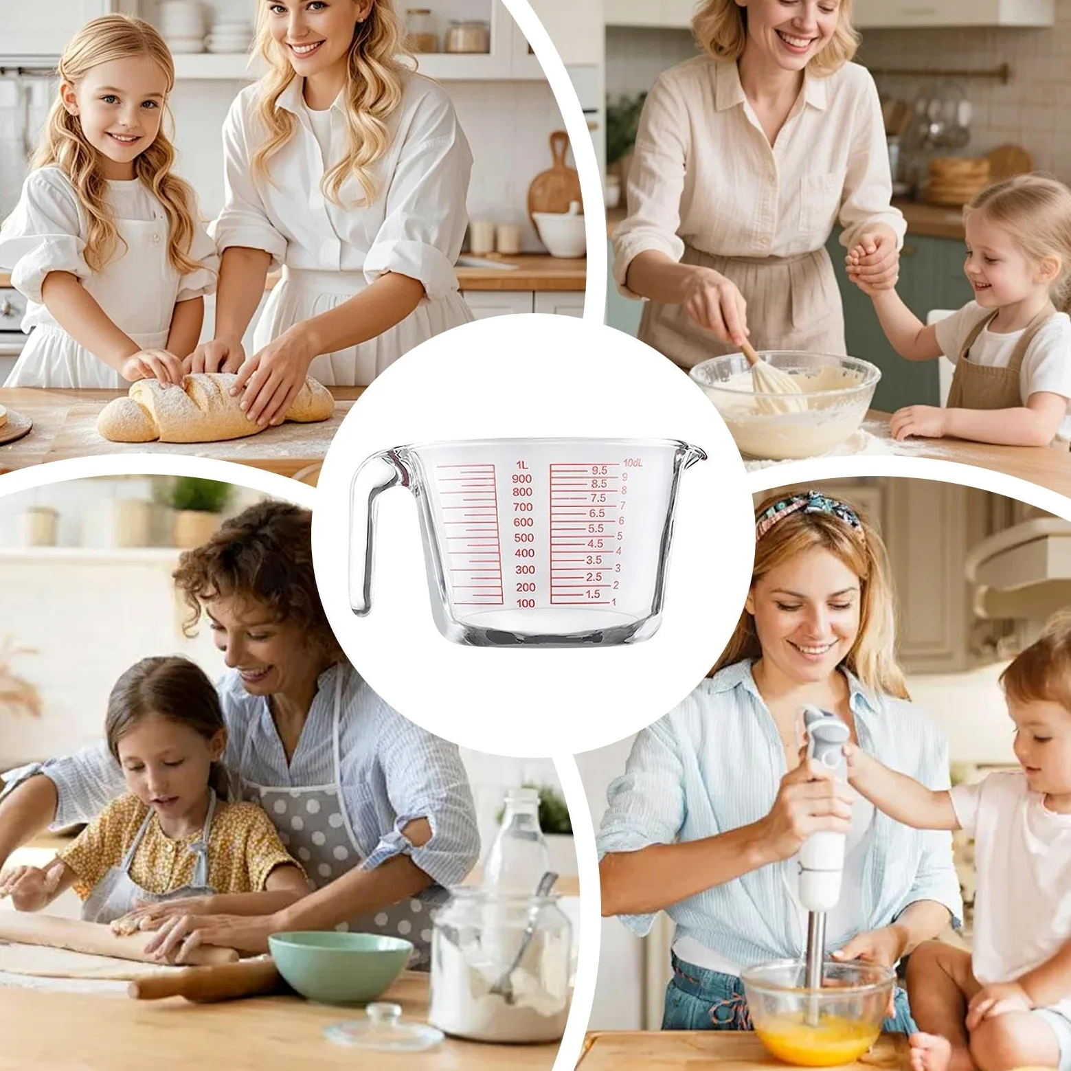 Vasos Medidores Recipiente De Medición Transparente Y Portátil | Contenedor Medidor De Líquidos Para Horno Lavavajillas Medición Preparación Horneado Cocción Cocina Hogar Casa