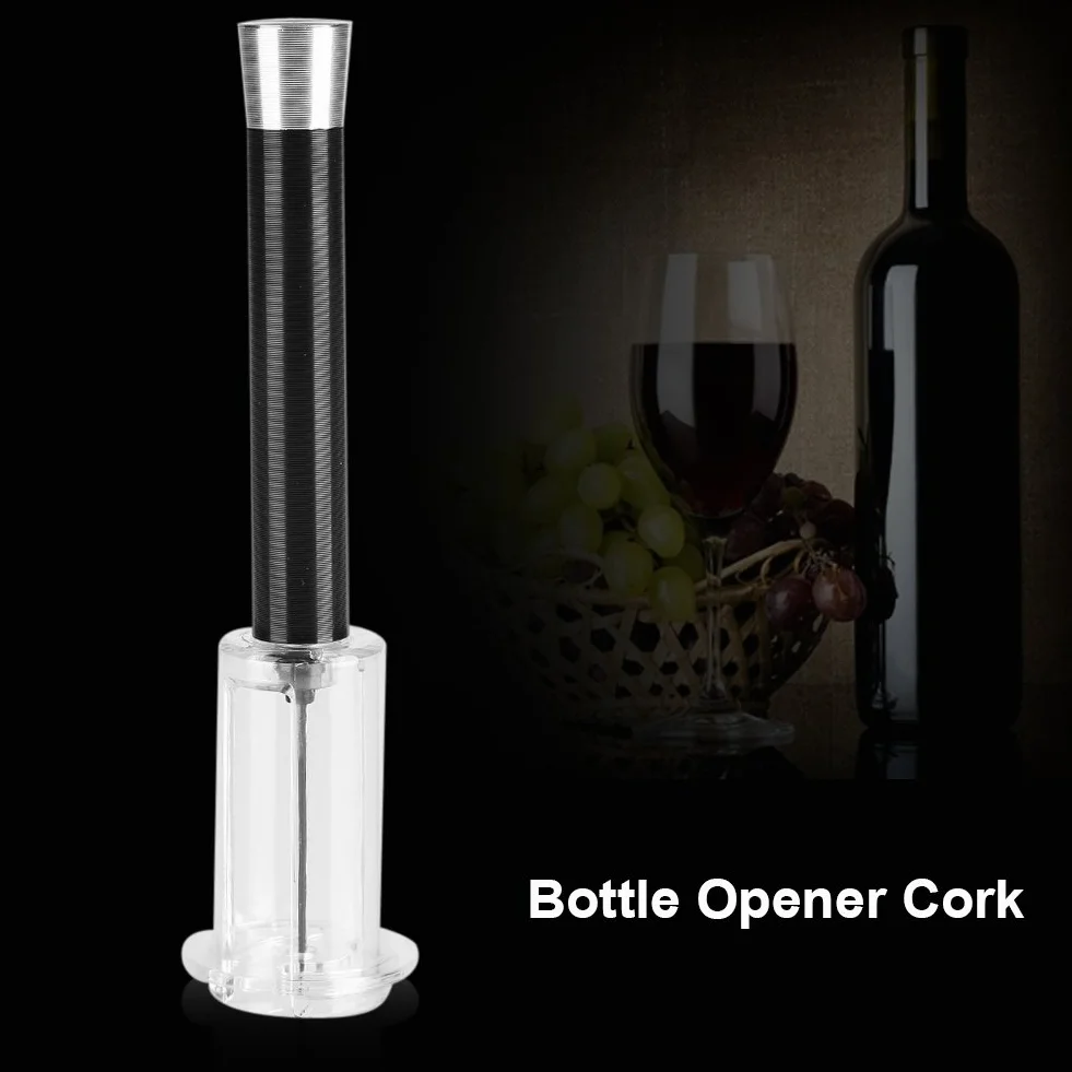 Bomba de Presión de Aire de Vino Corcho Abrebotellas de Vino Sacacorchos de Acero Inoxidable[Negro]