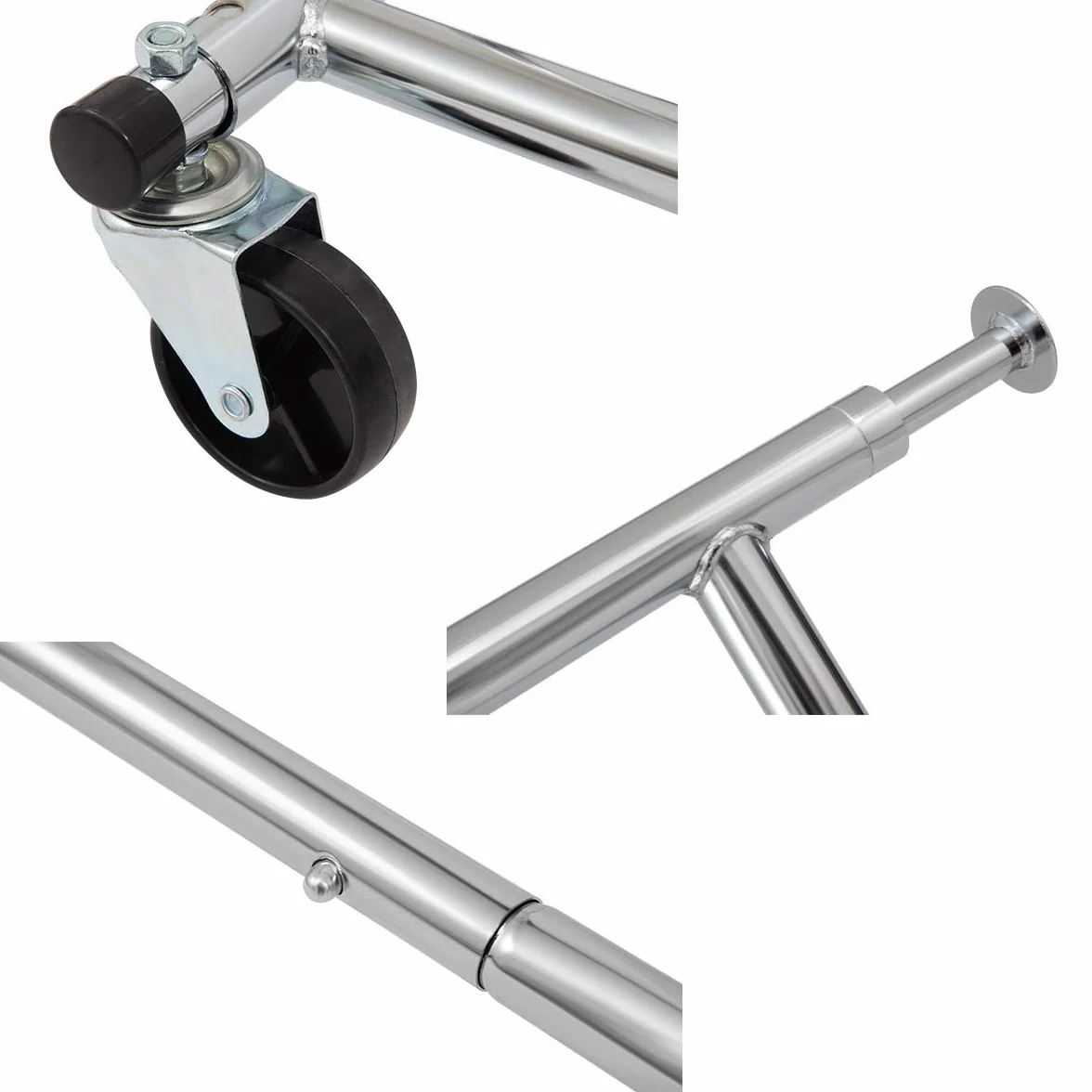 OYE Perchero Colgador de Ropa con Ruedas para Colgar Ropa de Uso Pesado, Plegable, Industrial, 110 kg, Cromado