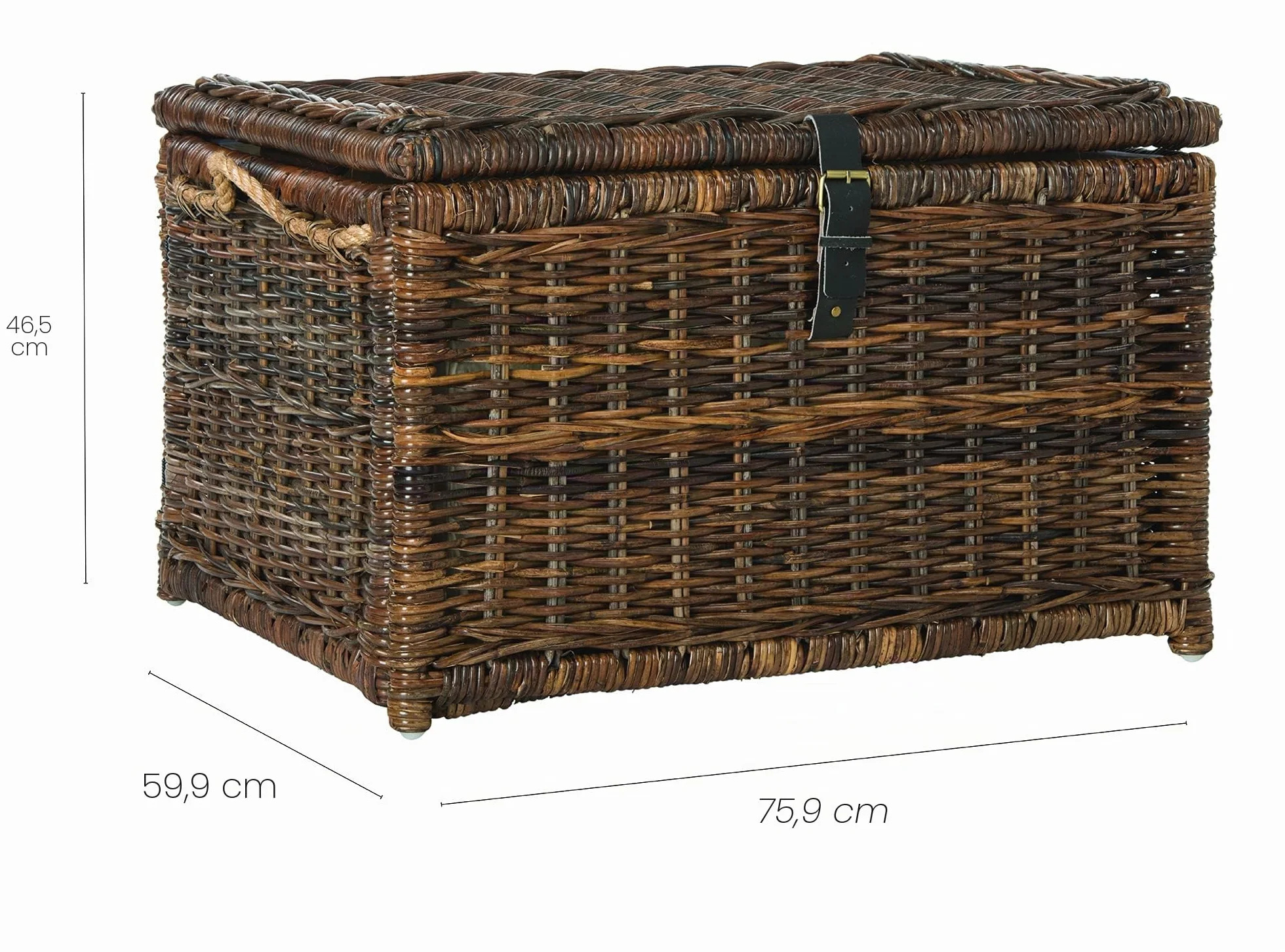 happimess HPM9001B Caden Baúl Almacenaje Mimbre 76 cm para casa, dormitorio, sala de estar, pasillo, Marrón