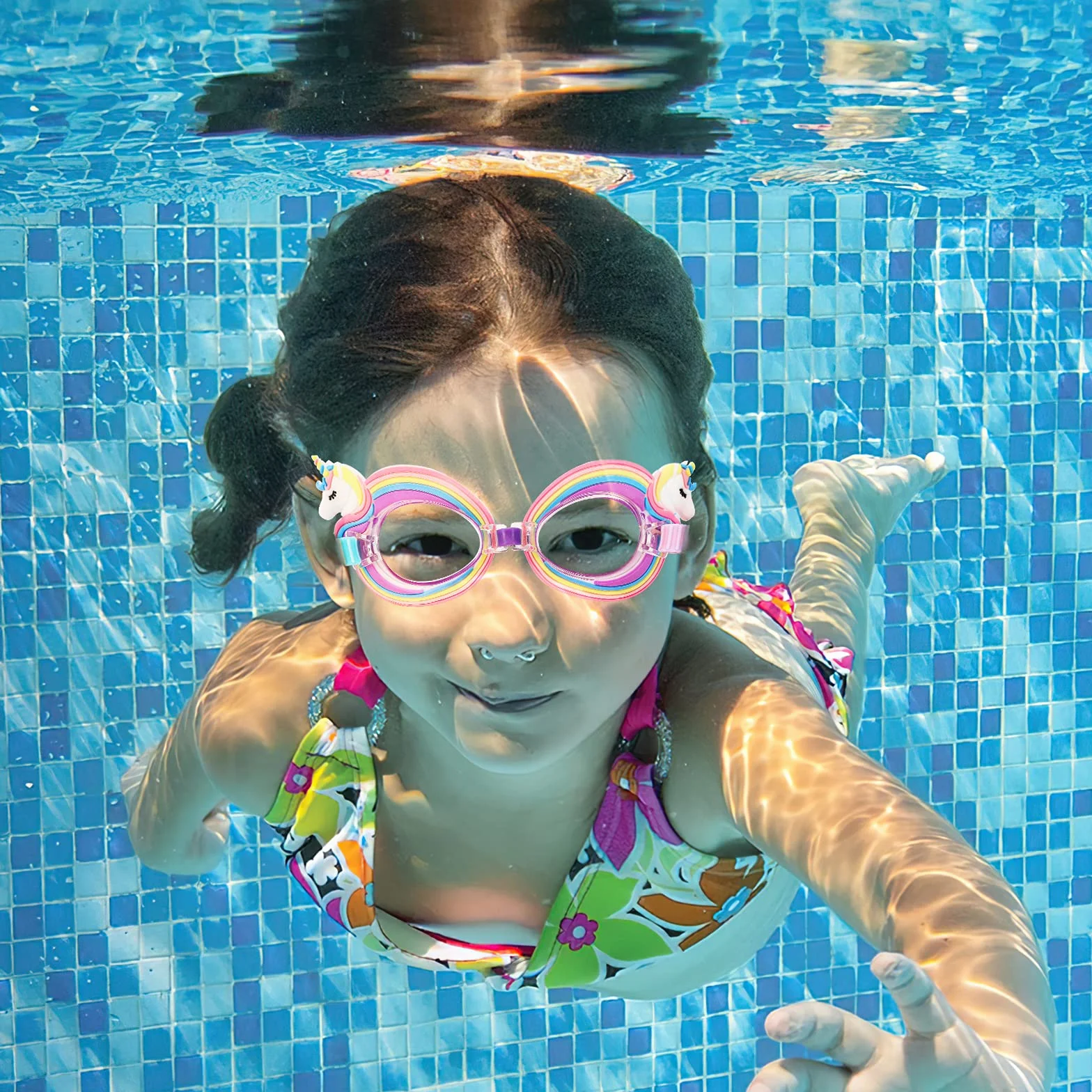 HIFOT Gafas de Natación Protección UV Antiniebla Sin Fugas para Niños Niñas