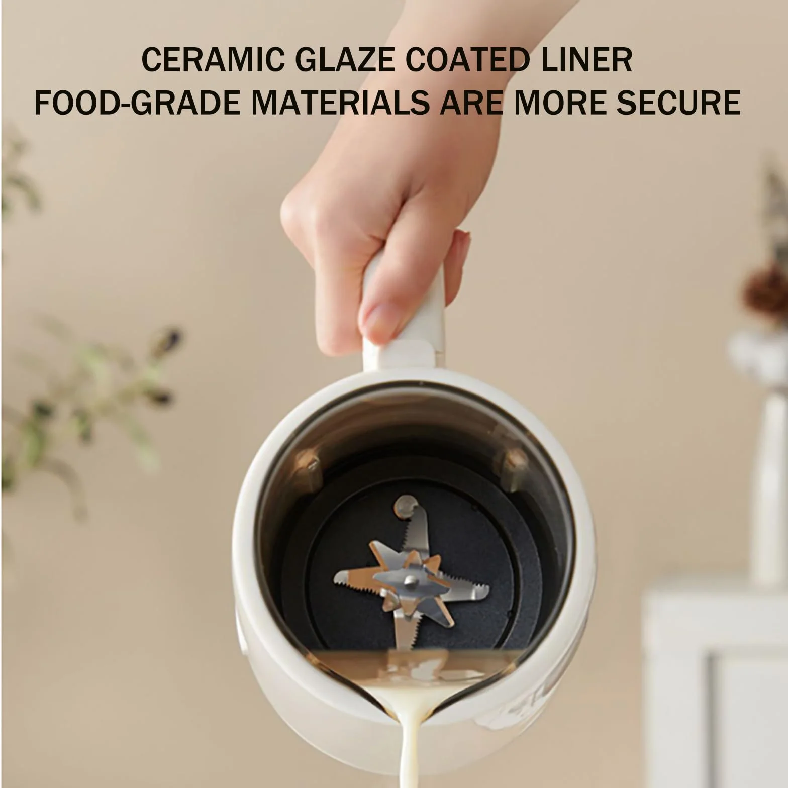 Máquina para Hacer Leche De Nueces 10 En 1, Máquina Automática De Soja De 1 L/34 Oz, con Temporizador De 24 Horas Y 12 Rebabas, Autolimpieza+Tres Capas De Reducción De Ruido,White