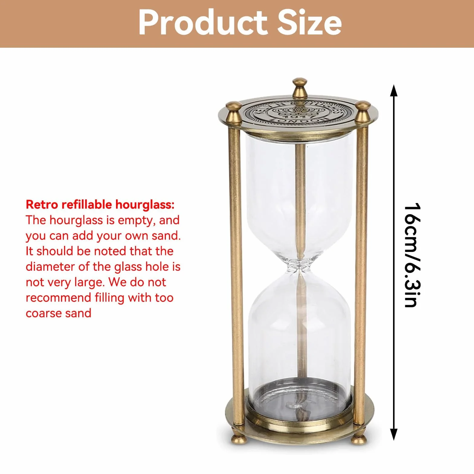 Reloj De Arena Cristal Transparente Temporizador para Decoración De Oficina