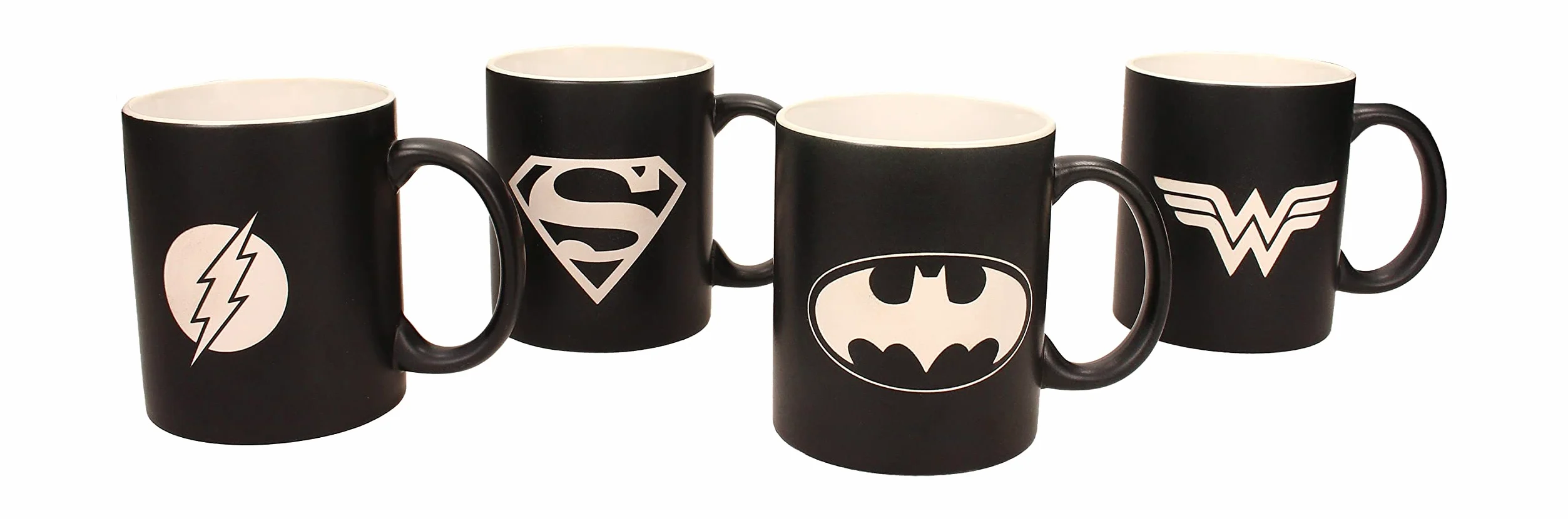 SD toys Tazas Grabados Laser Universo DC, Cerámica, Negro, 9x8x12 cm, 4 Unidades