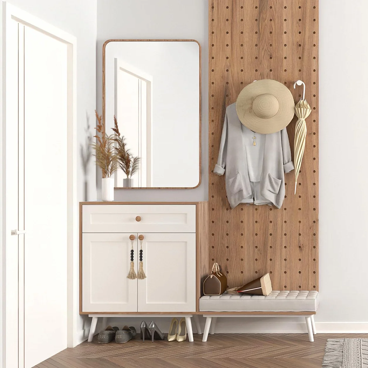 HOMSFOU Adorno Colgante De Cuentas De Madera con Borlas para Decoración De Manillas De Puertas Estilo Rústico para Hogar Oficina Tienda 8.26X1.18X0.39In Paquete De 6