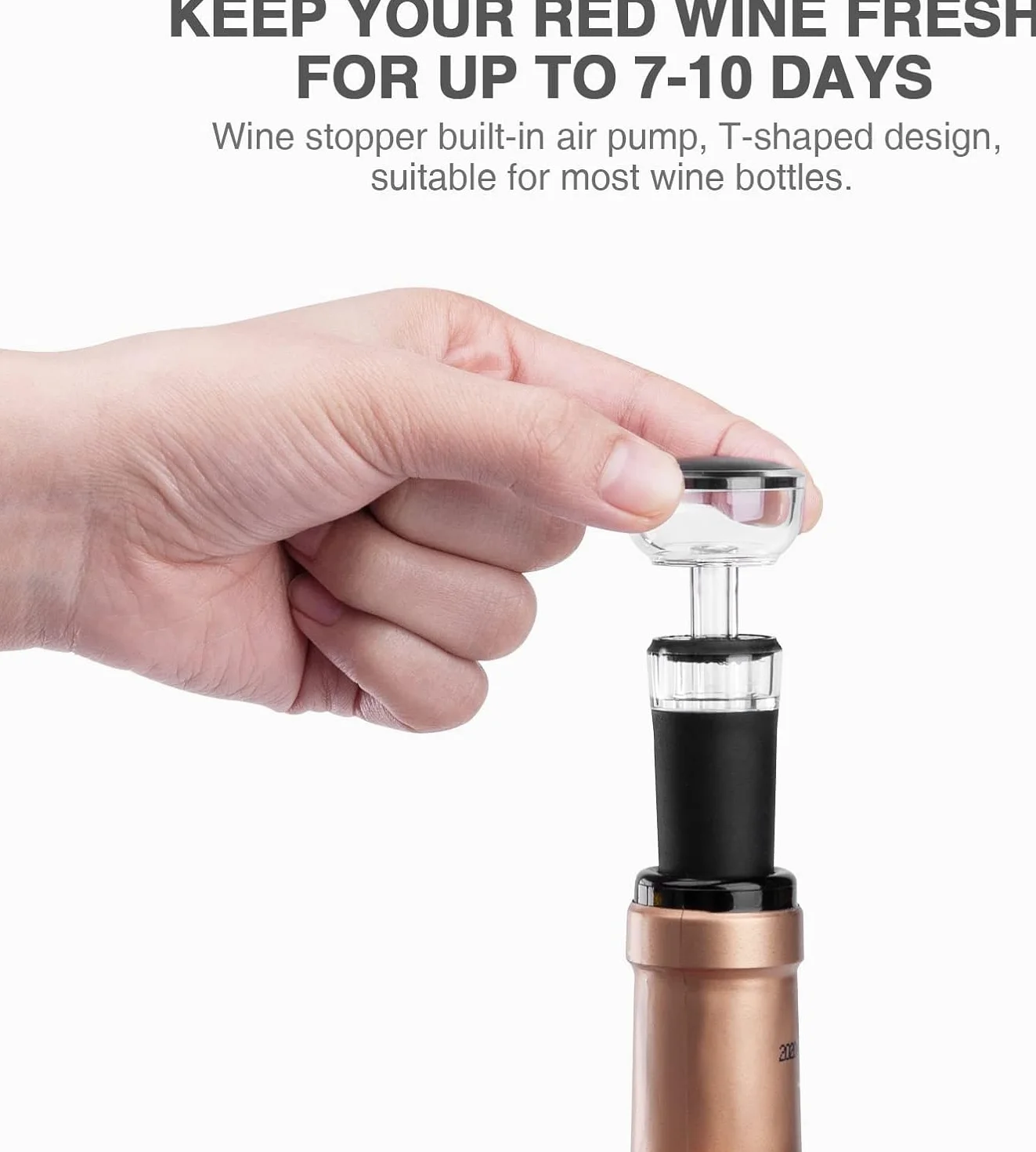 Sacacorchos eléctrico inalámbrico (3 en 1), Abridor de botellas del vino, abrebotellas con cortador de hojalata y bomba de vacío，Ideal para reuniones familiares, bares y regalos (1 pack)