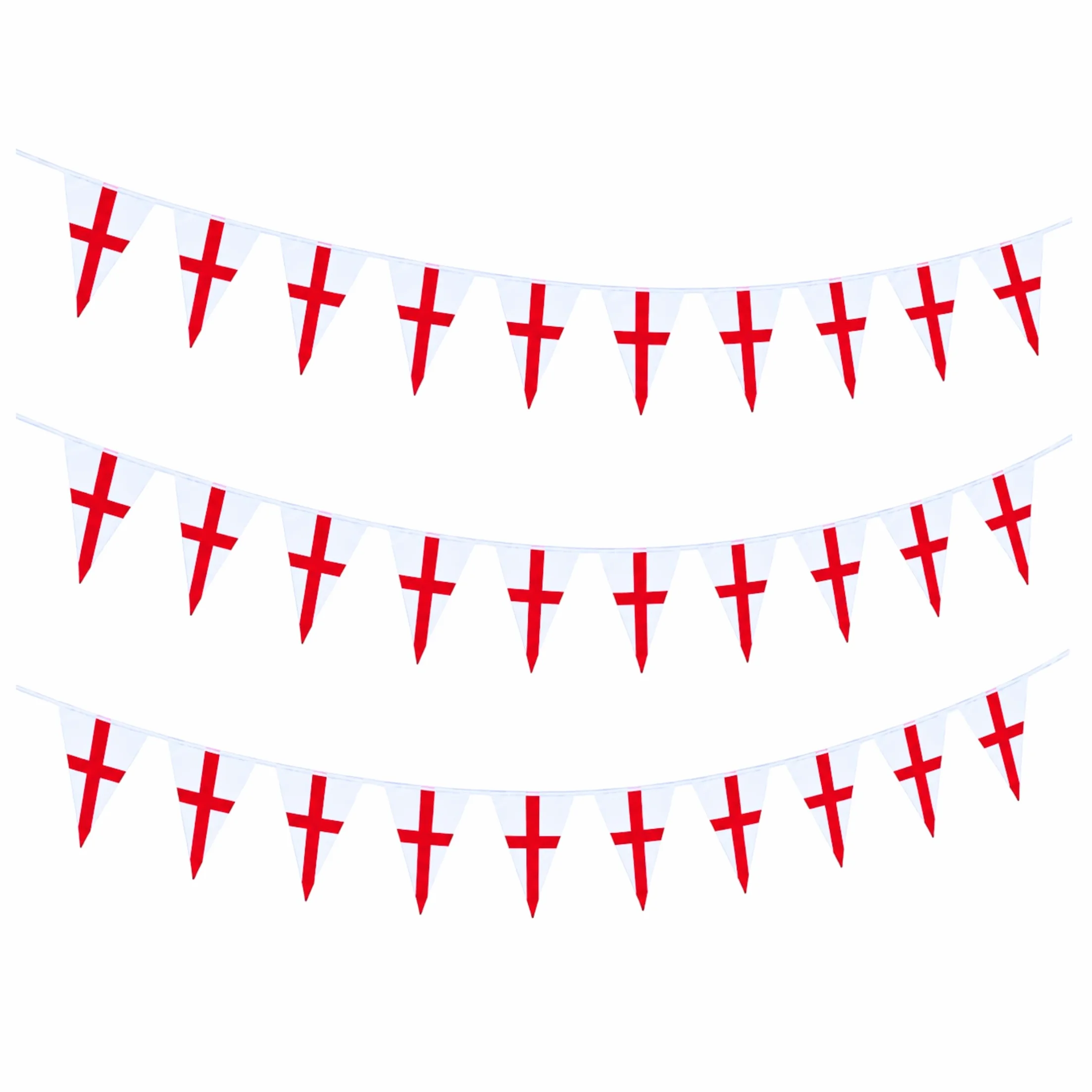 Banderines Cruz de San Jorge 20 m 50 banderas triangulares Inglaterra Decoración Eventos deportivos
