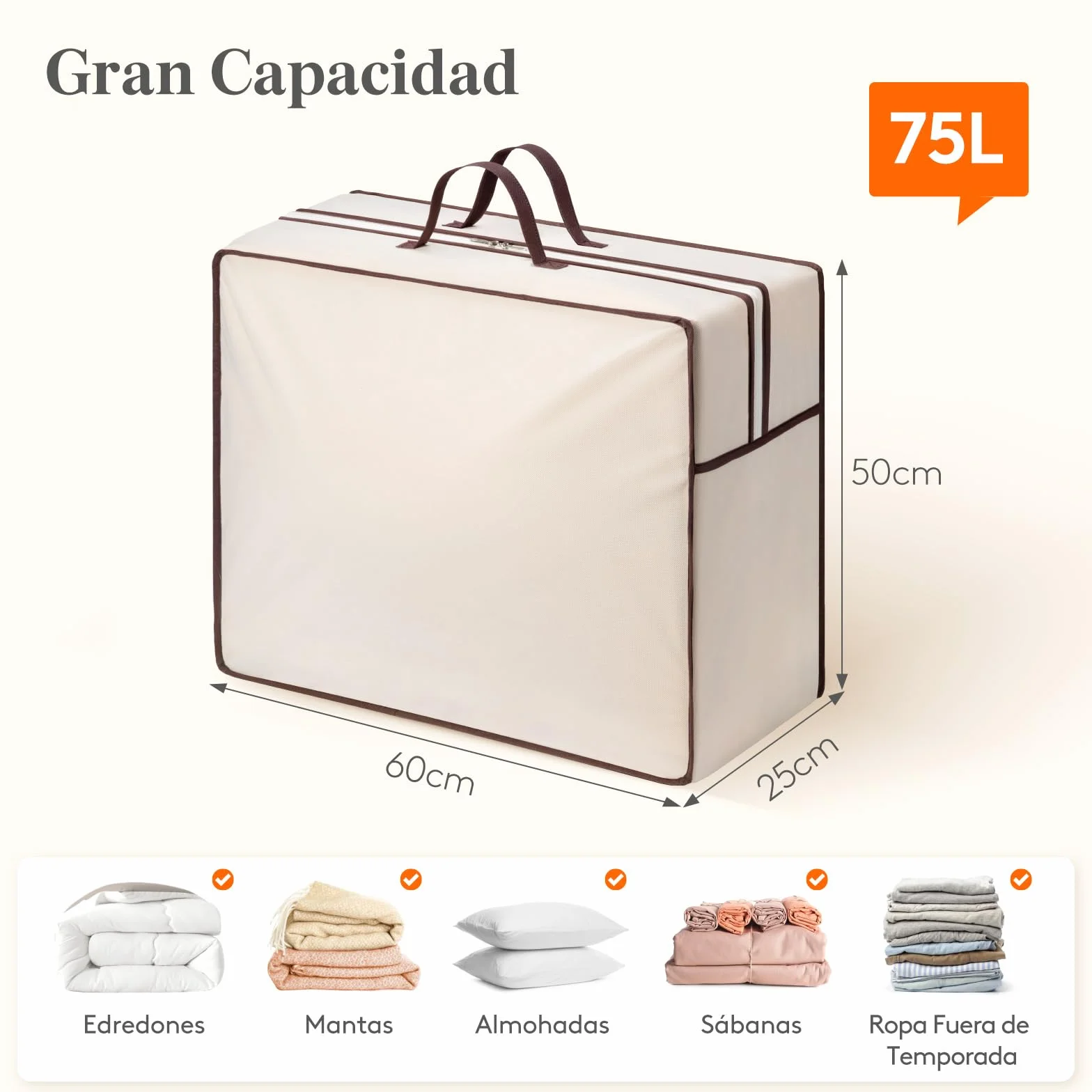 Lifewit Bolsas Almacenaje Ropa, Almacenaje Armario, Bolsas Mudanza, Organizador Armario Apilable, Bolsas Para Guardar Ropa, Edredones, Colchas, 75 L, 3 Piezas