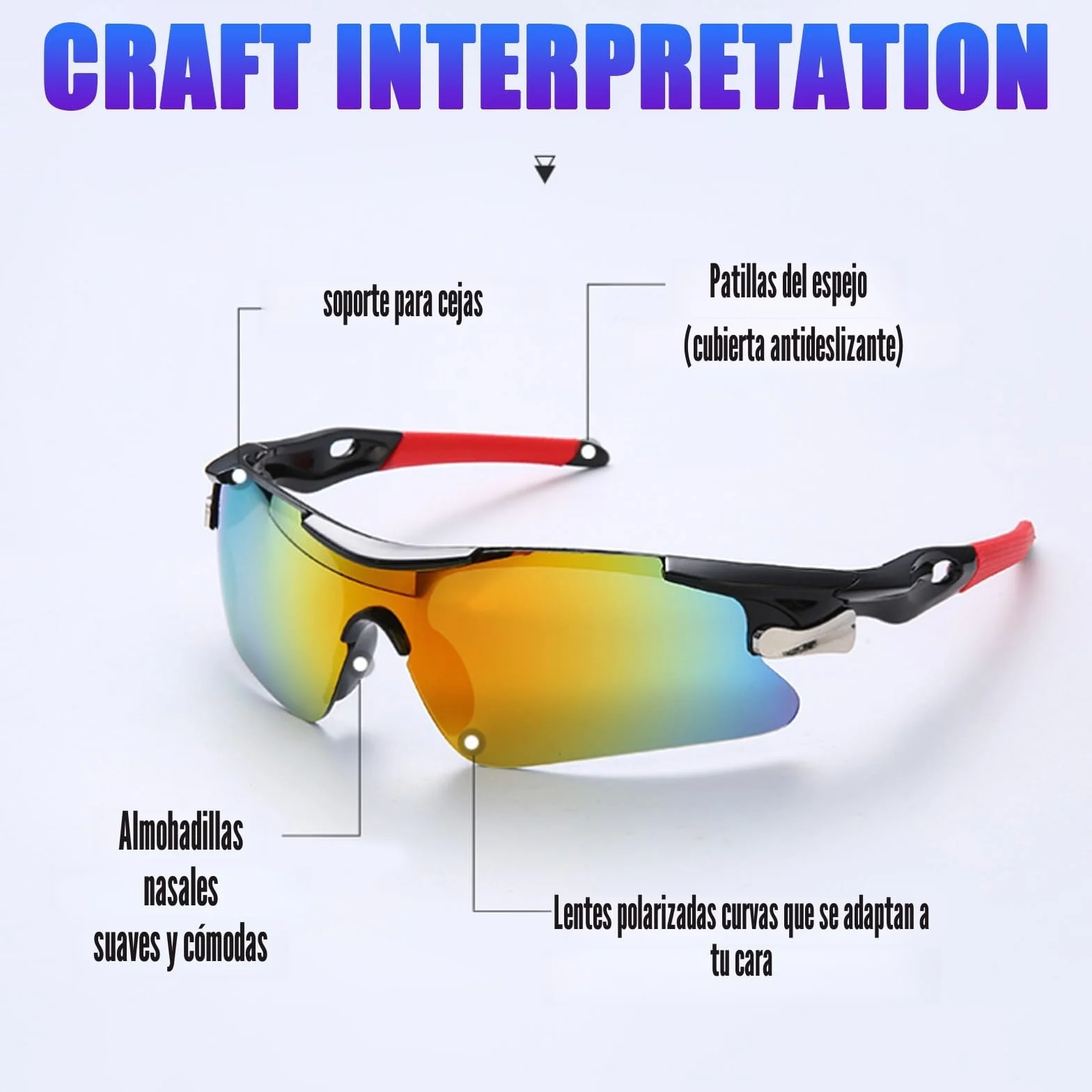 Gafas Running y Sol Deportivas Protección UV400 para Hombre Mujer Bicicleta Cortaviento