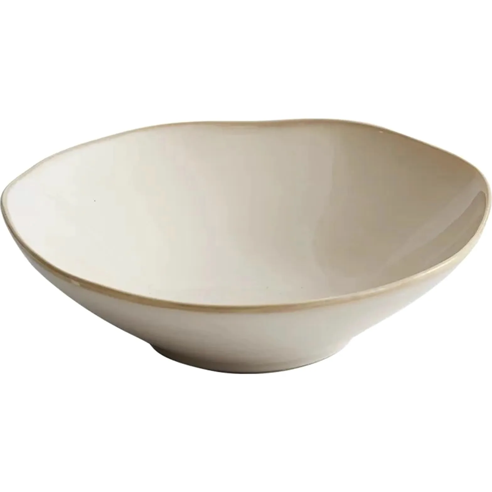 Ensaladeras Cuenco de cerámica Cuenco de Postre Irregular Cuenco de Sopa Cuencos de Espagueti Ensaladeras Cuencos hondos para Cereales, Ensalada(25.7 * 7.5cm)