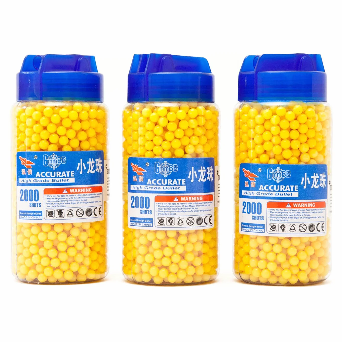 Bolas para Airsoft 6000 Unidades BB 6 mm 0,12 g High Grade Amarillo
