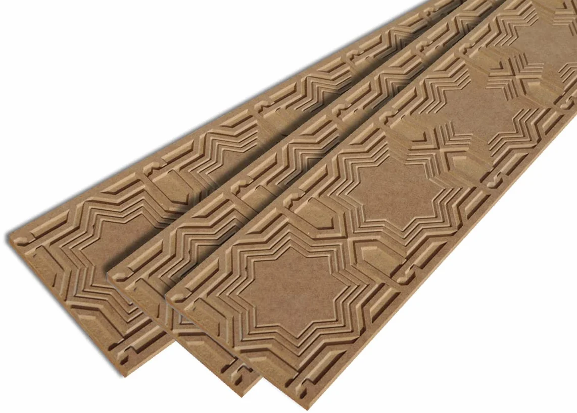 Cenefa de Madera Decorativa (Pack 4 Unidades) DM 100 x 10 cm | Cenefas de Madera Tallada, Moldura Decorativa para Pared, Cenefas para Paredes.… (Modelo 3)