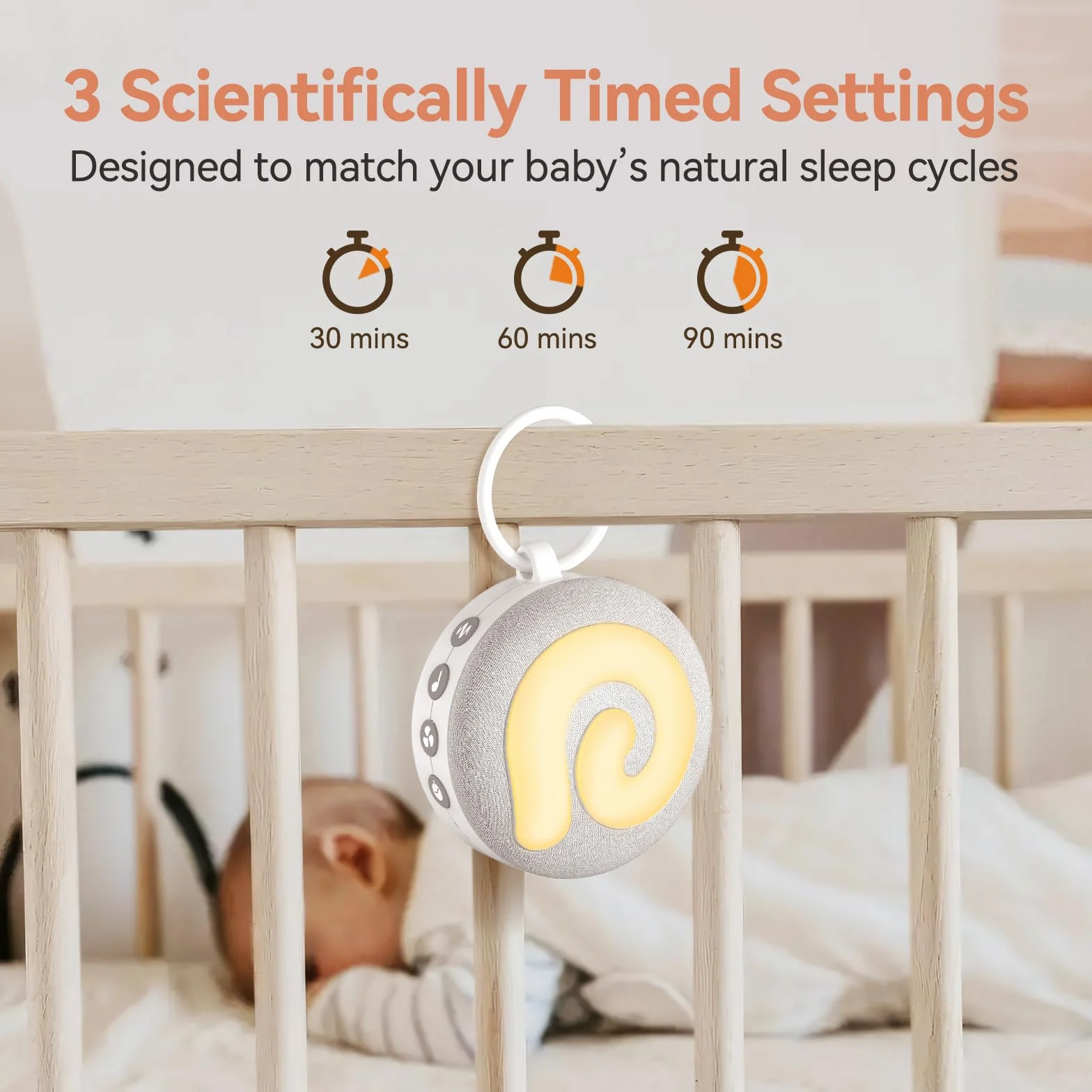 Dreamegg D11 Máquina Ruido Blanco con Luz Nocturna 21 Música Relajante Recargable USB Temporizador para Bebés Niños Adultos