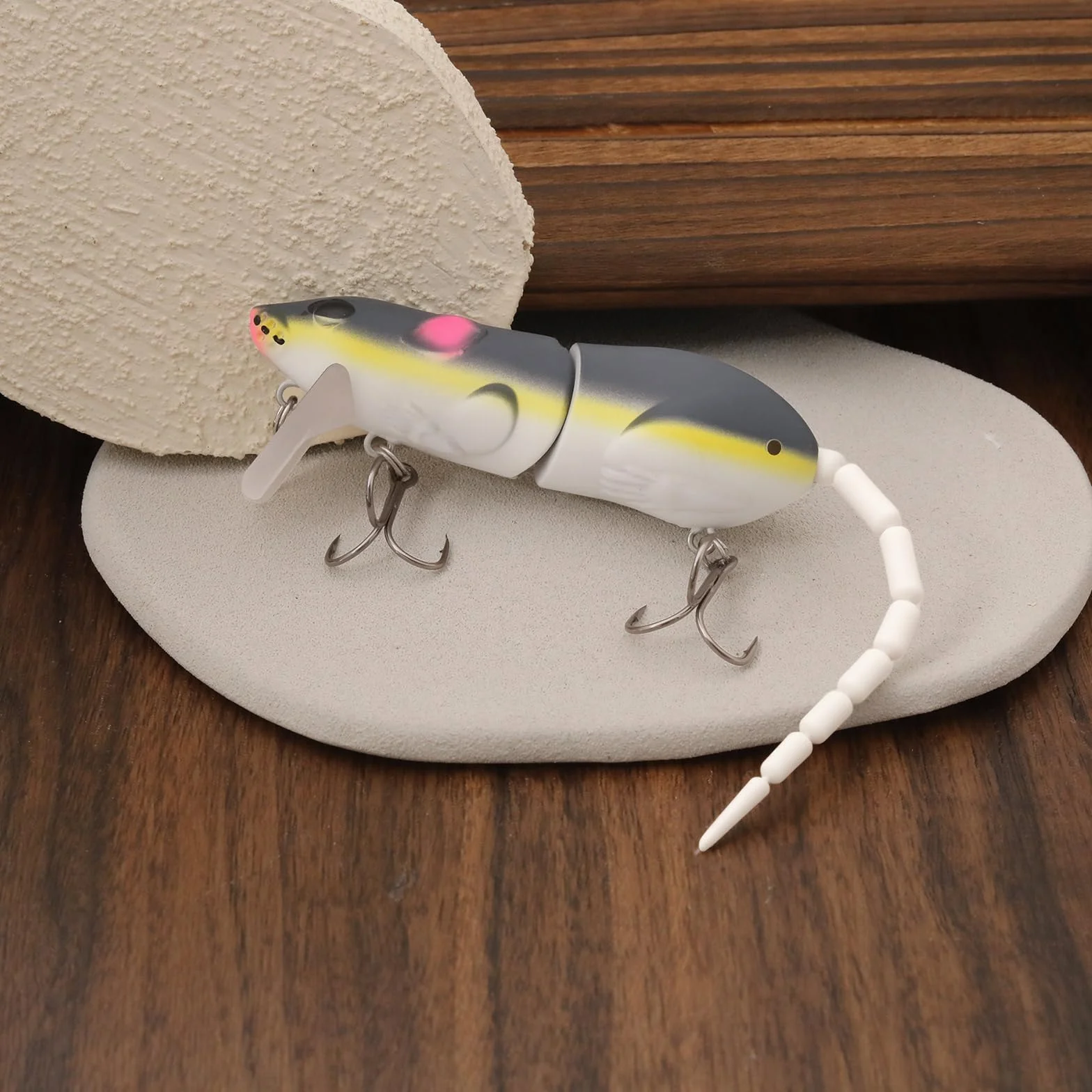 2pcs Se?uelos de Nataci¨®n para Rata Y Rat¨®n 15 G 15,5 Cm con Articulaci¨®n de Superficie para La Pesca de Lucios Y Peces Depredadores