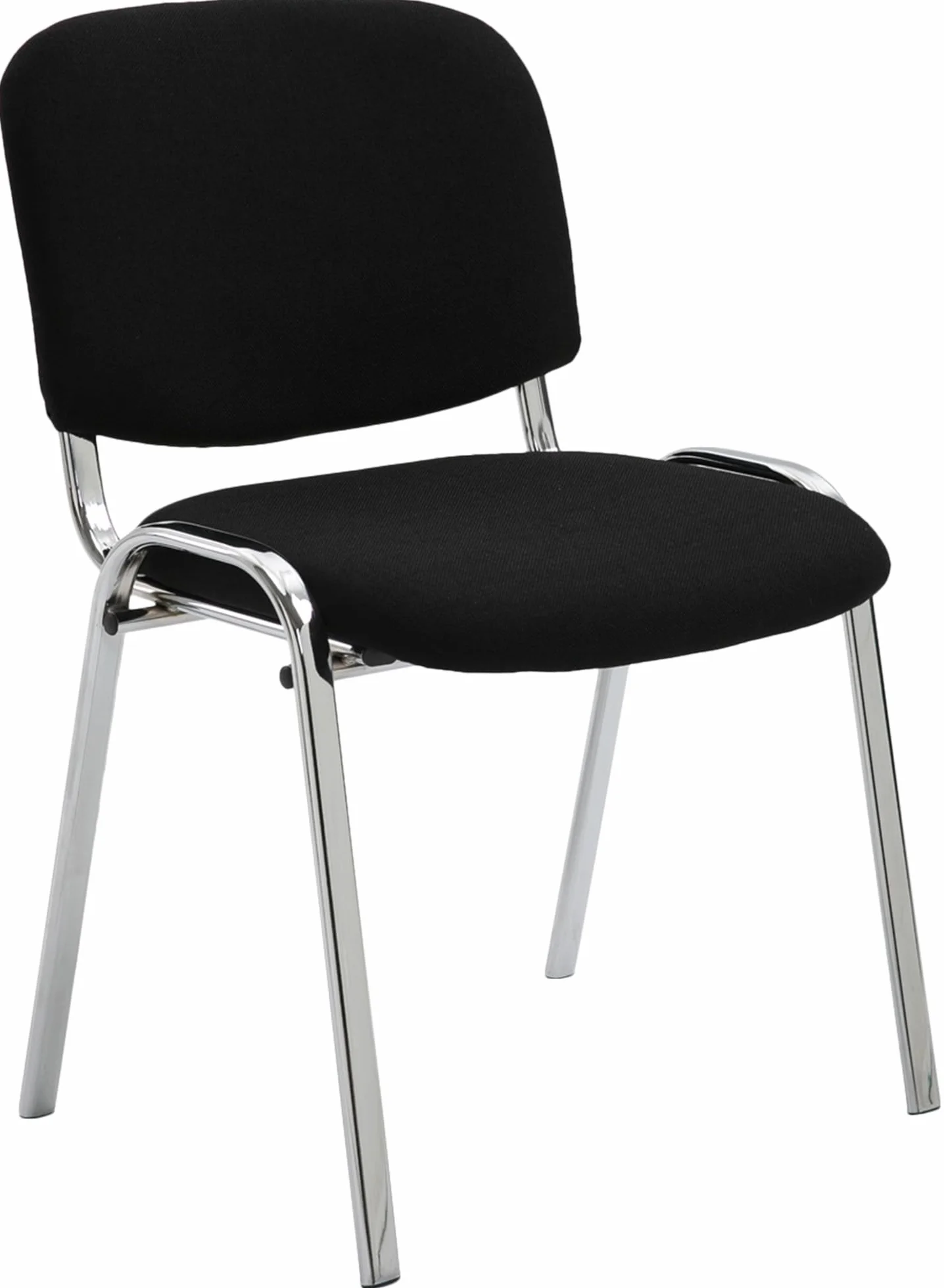 CLP Silla De Conferencia Ken Chrom En Tela I Silla Confidente Apilable I Silla De Oficina Sin Ruedas con Base de Metal I Color:, Color:Negro