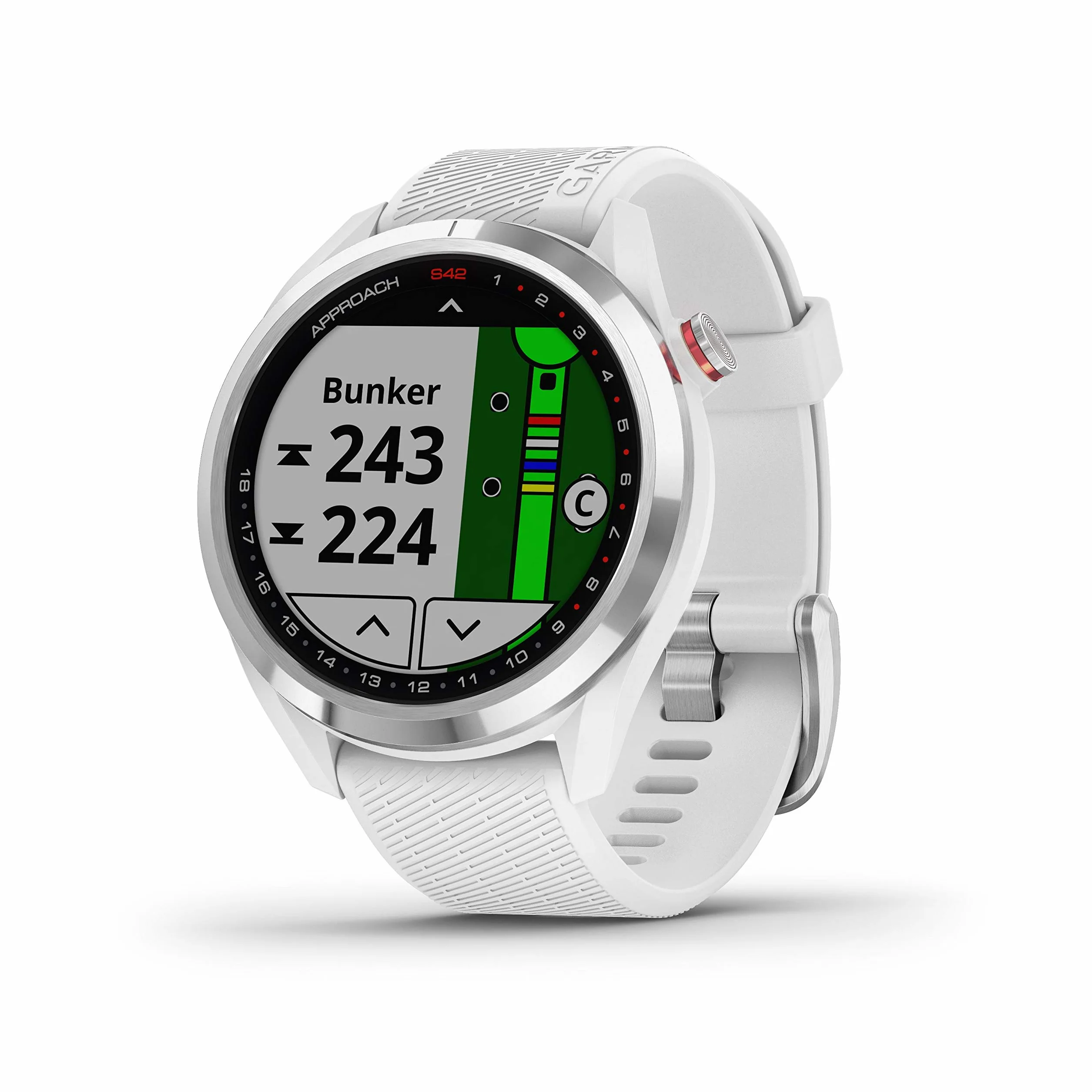 Garmin Approach S42 GPS Golf Watch Silver/White