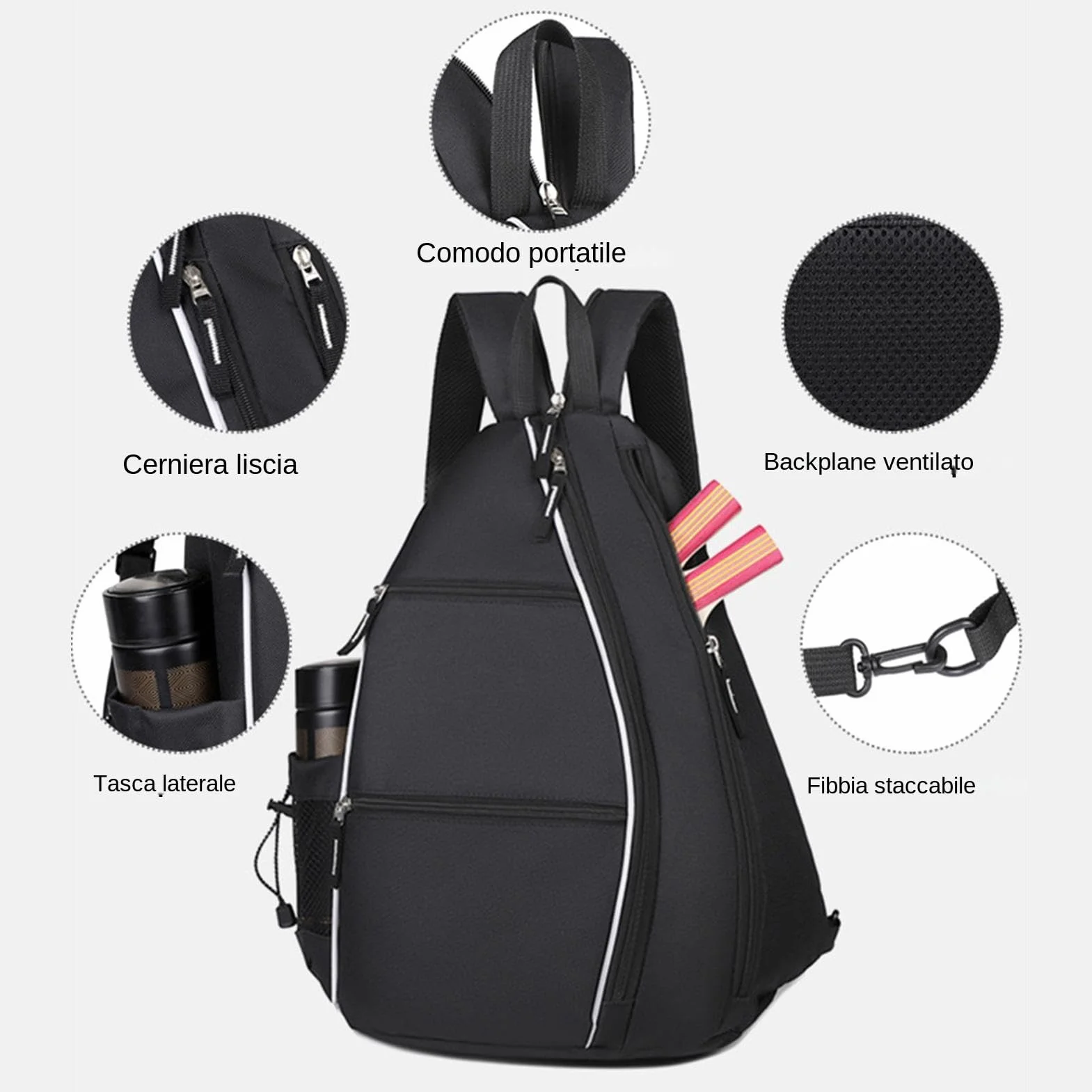 Juego de Bolsas de Bádminton y Tenis - Mochila Ligera para Raquetas, Bolsa Multifuncional Acolchada