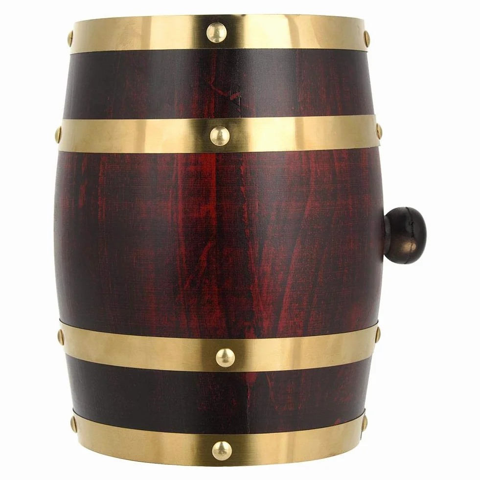 Barril de Vino de Madera de Roble, Barril de Puerto de Madera Retro, Revestimiento de Papel de Aluminio de Calidad alimentaria, Barril de Vino, Roble de Madera Vintage para Tequila(1.5L, White)