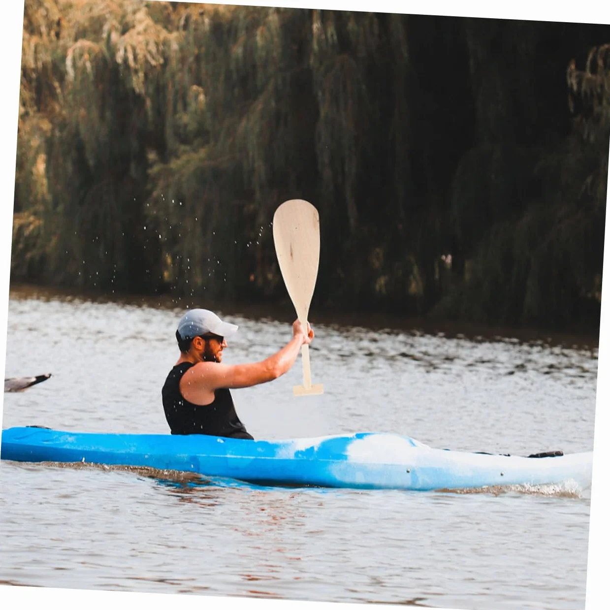 Pala Resistente de Madera Ligera para Kayaks y Botes Inflables