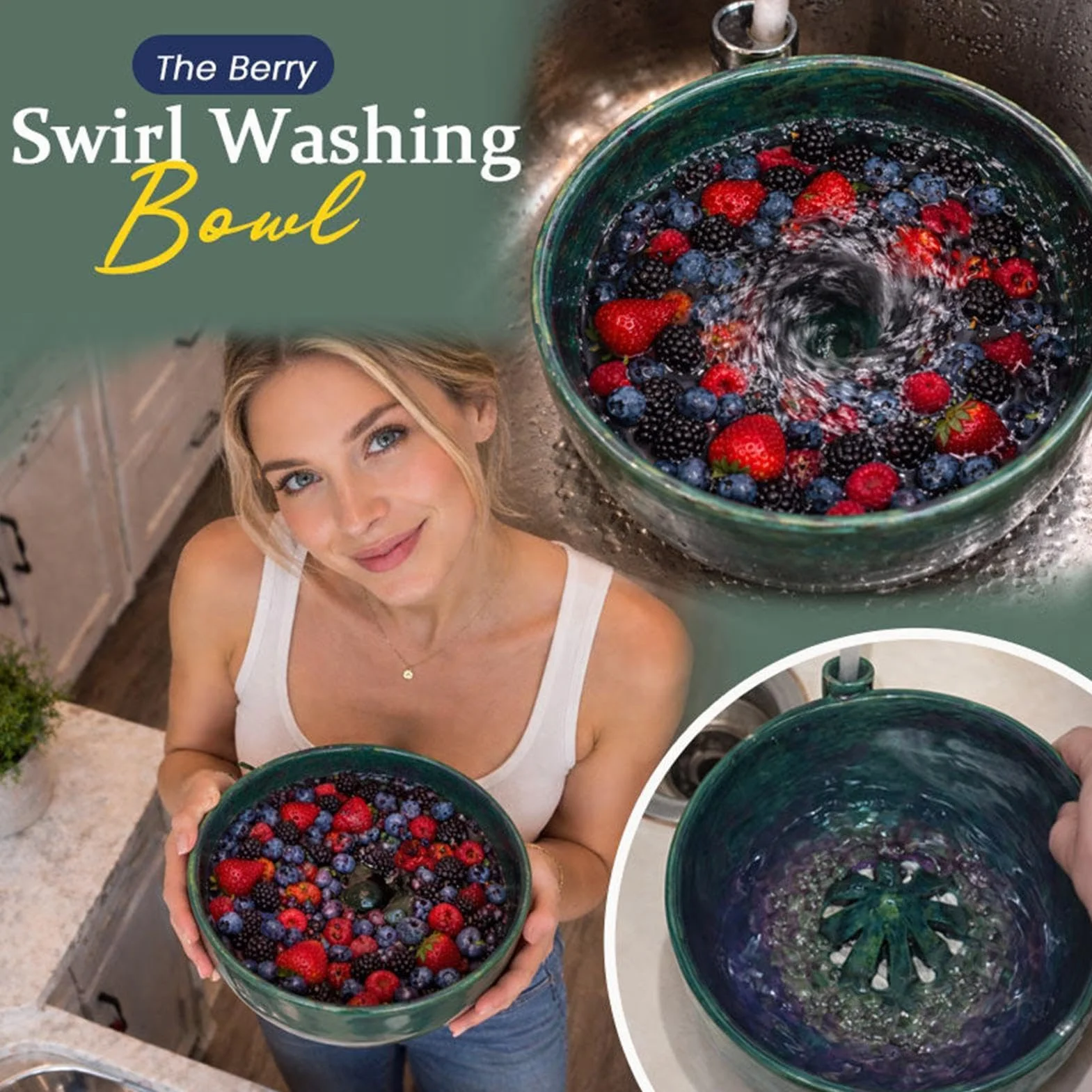 Lavador automático de bayas, lavadora automática de frutas y verduras con drenaje, lavadora multifuncional para moras, fresas, uvas, ensaladas