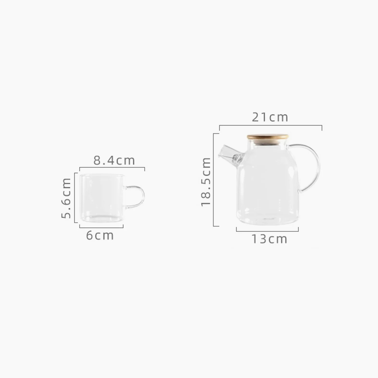 Jarra Agua Fria Jarra de la casa con el conjunto de la taza de vidrio Transparente Tetera de agua bebida Jugo con la bandeja de la oficina Regalo Botella de agua Webware Jarra Agua Detox Frutas