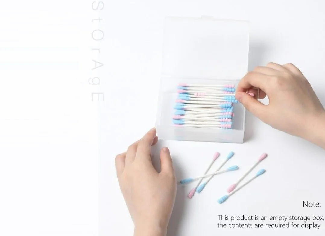 Almohadilla de algodón transparente para viaje, gran capacidad, caja de almacenamiento con material de polipropileno, hermoso diseño, multiusos (Travel storage box)