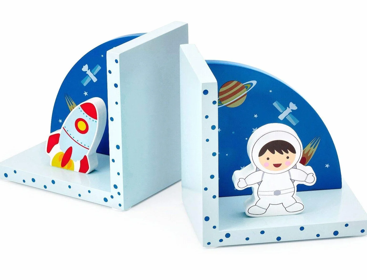 Mousehouse Gifts - Sujetalibros infantiles 3D - Madera - Temática espacial