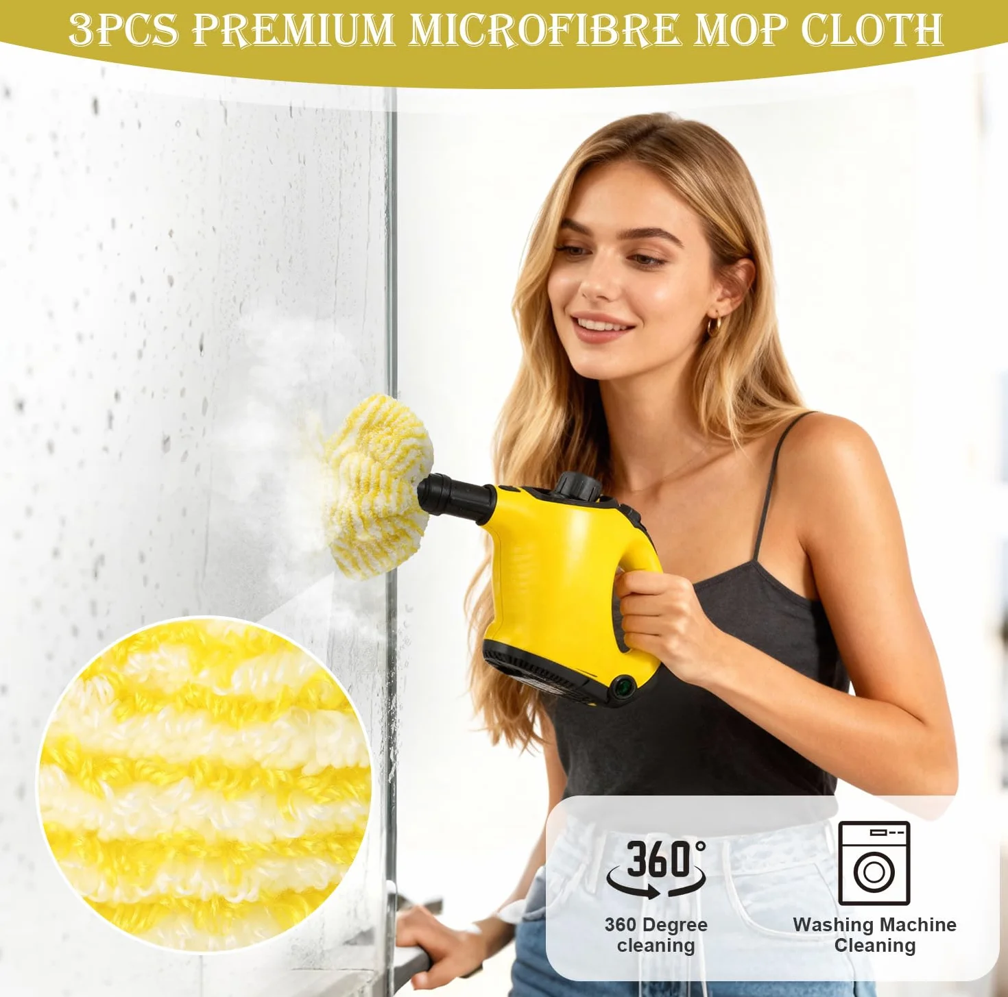 6 Piezas para Kärcher EasyFix SC1, SC2, SC3, SC4, SC5 Boquilla Microfibra Paños, Paño de Limpieza a Vapor para Kärcher, 3 Paños de Suelo + 3 Fundas de Boquilla de Mano, para Todo Tipo de Suelos