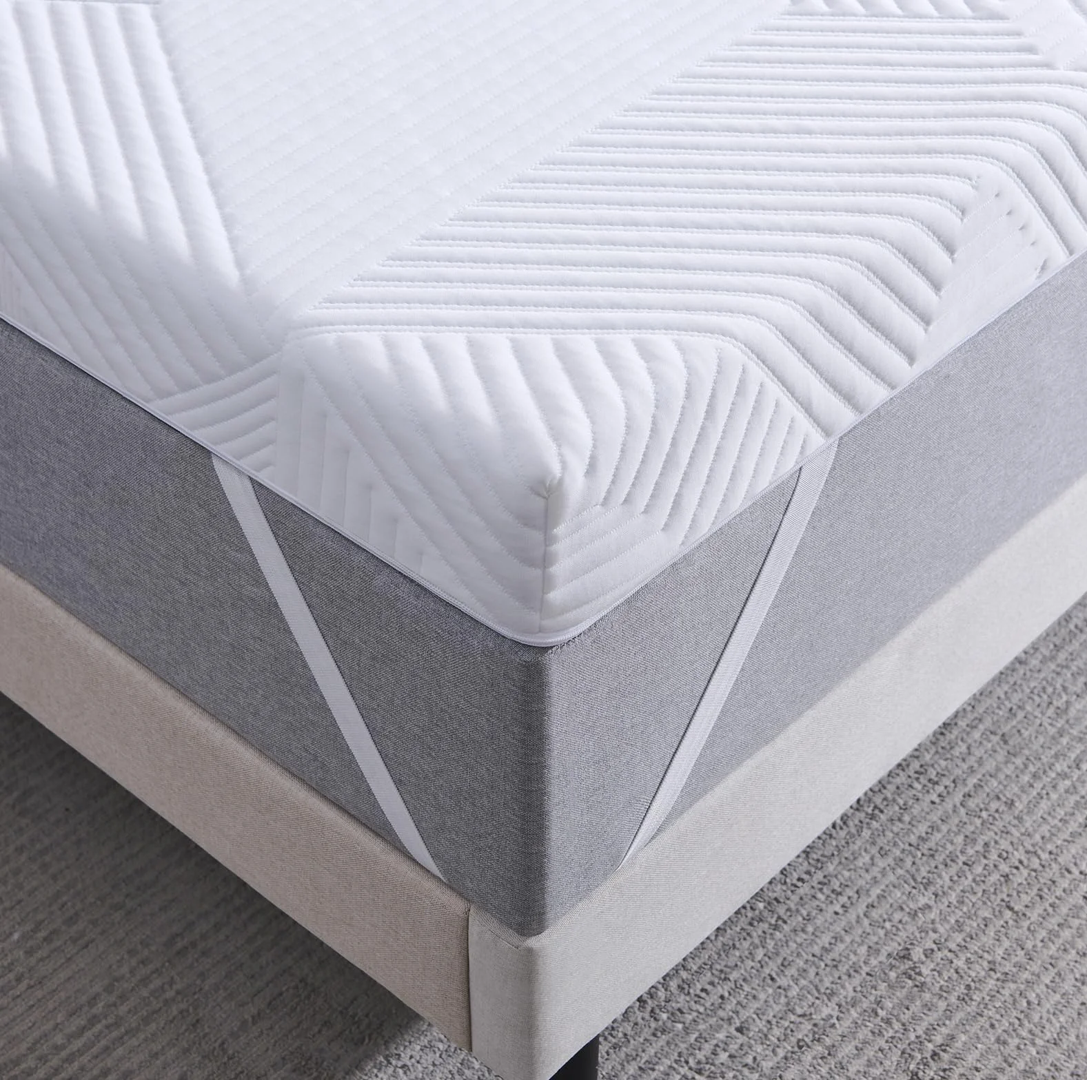 Twirest Topper de colchón de 180 x 200 cm, 5 cm de altura, sobrecolchón de 180 x 200 cm con un cómodo núcleo de espuma de confort, funda transpirable y lavable, para cama con somier, caravana, sofá