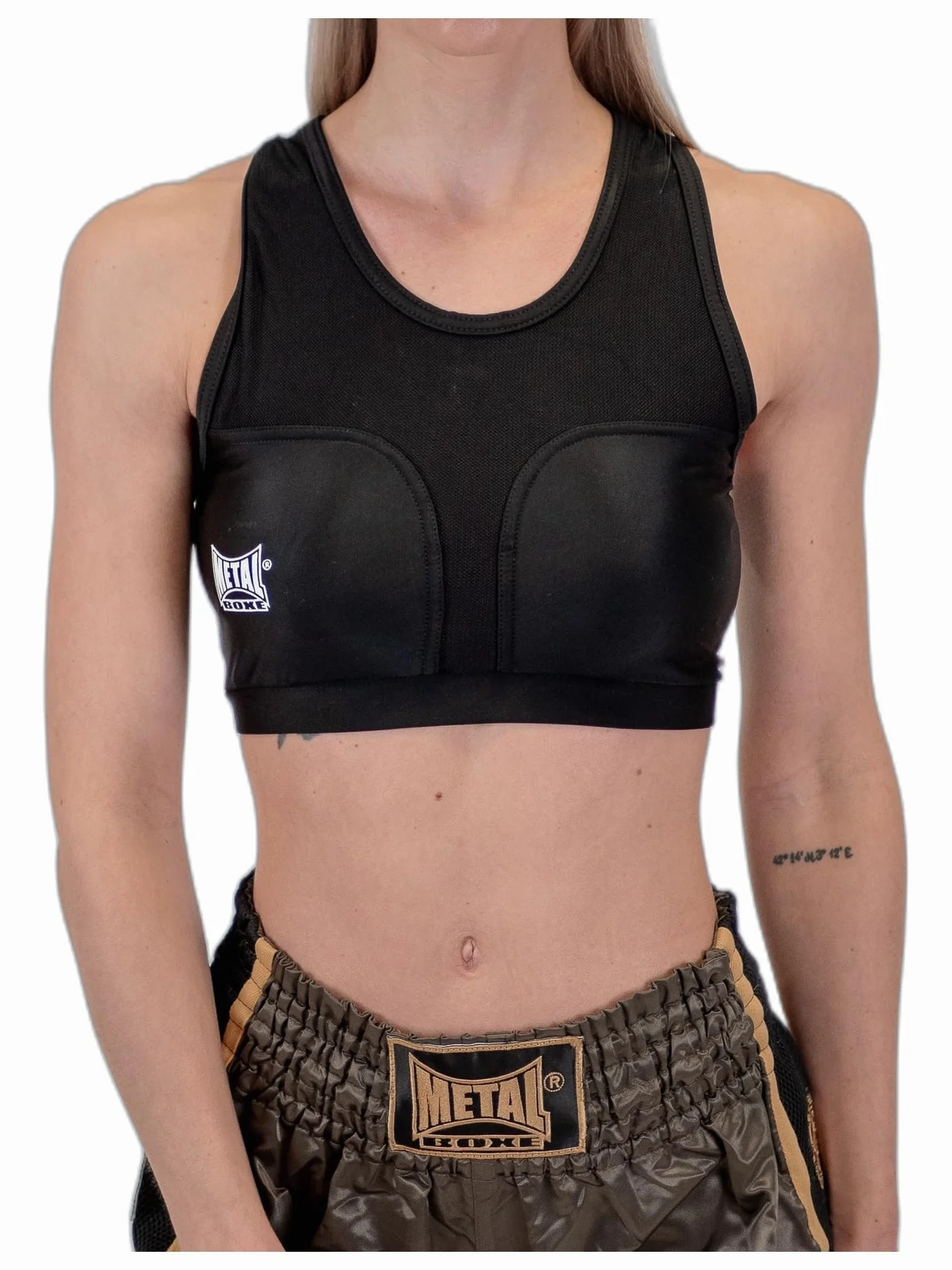 Metal Boxe Brassiere con Carcasas para el Pecho Mujer