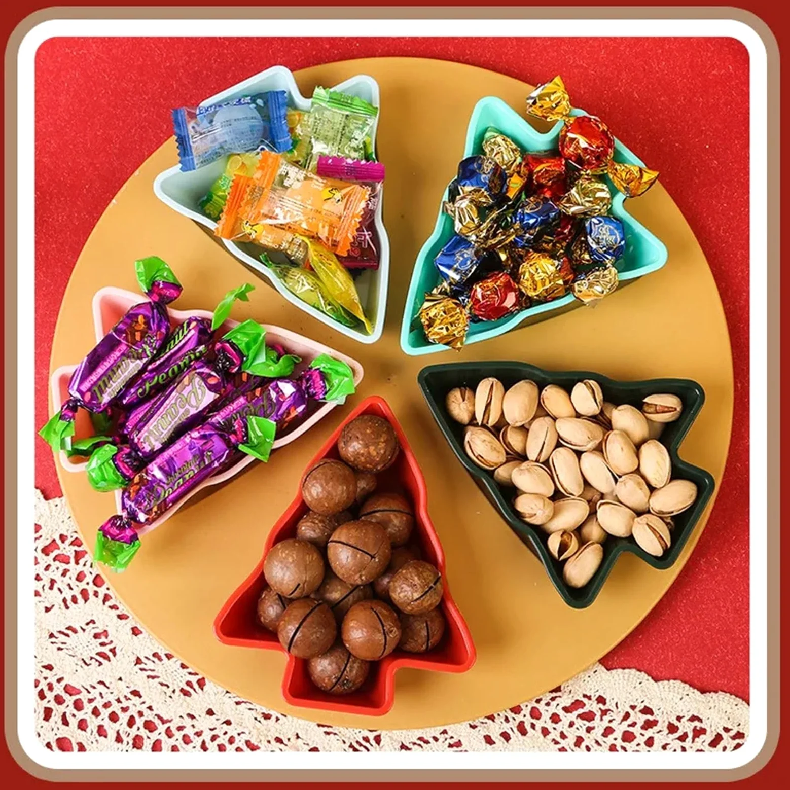 Plato de fruta árbol, plato dividido, seca for el hogar para Almacenar Nueces