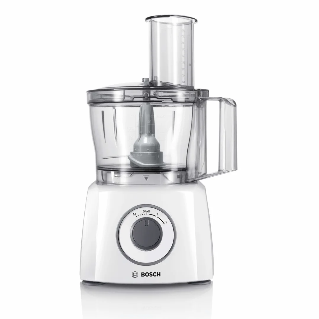 Bosch MCM3110W - Robot de cocina (2,3 L, Blanco, Giratorio, De plástico, Acero inoxidable, 800 W)