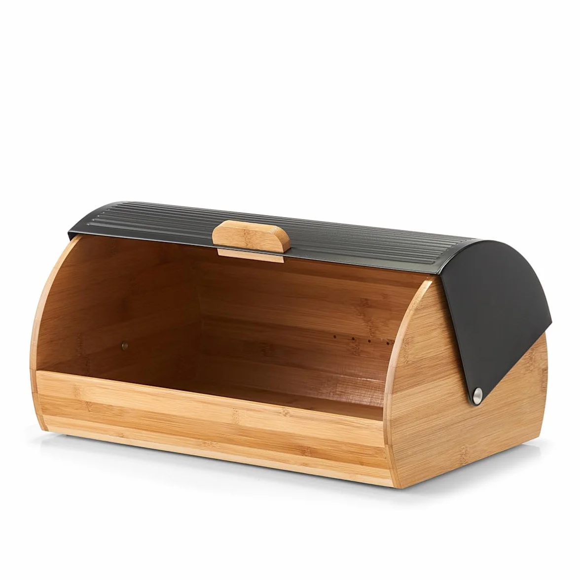 Zeller 25365 - Panera (bambú y Metal, Aprox. 39 x 27 x 19 cm, Apta para Alimentos), Color Negro