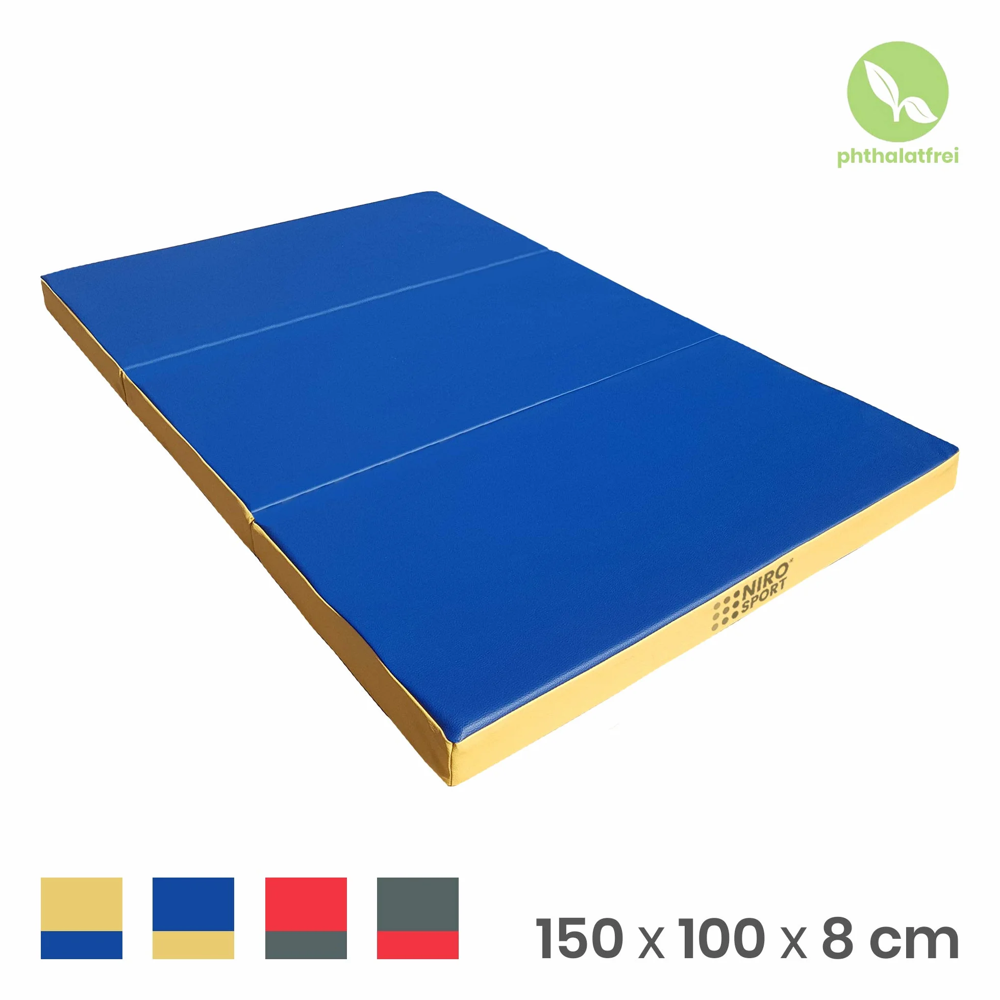 NiroSport colchoneta de ejercicios 200x100x8cm plegable deportiva gimnasia suelo