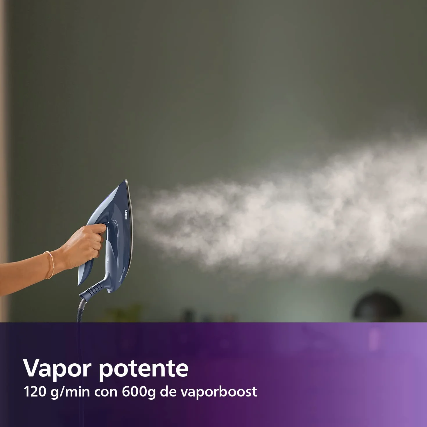 Philips PerfectCare Serie 7000 Generador de Vapor - 2100 W, Salida de Vapor de 600 g, 8,0 Bares de Presión, Tecnología OptimalTEMP, Depósito de 1,8 l, Azúl Marino/Azúl oscuro (PSG7030/20)