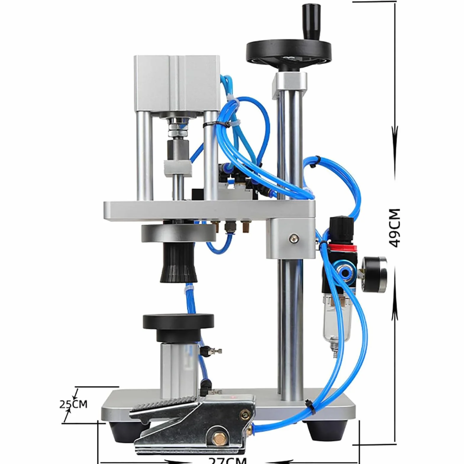Máquina taponadora de perfumes, herramienta profesional de crimpado, construcción de acero inoxidable, altura ajustable para un sellado eficiente de botellas