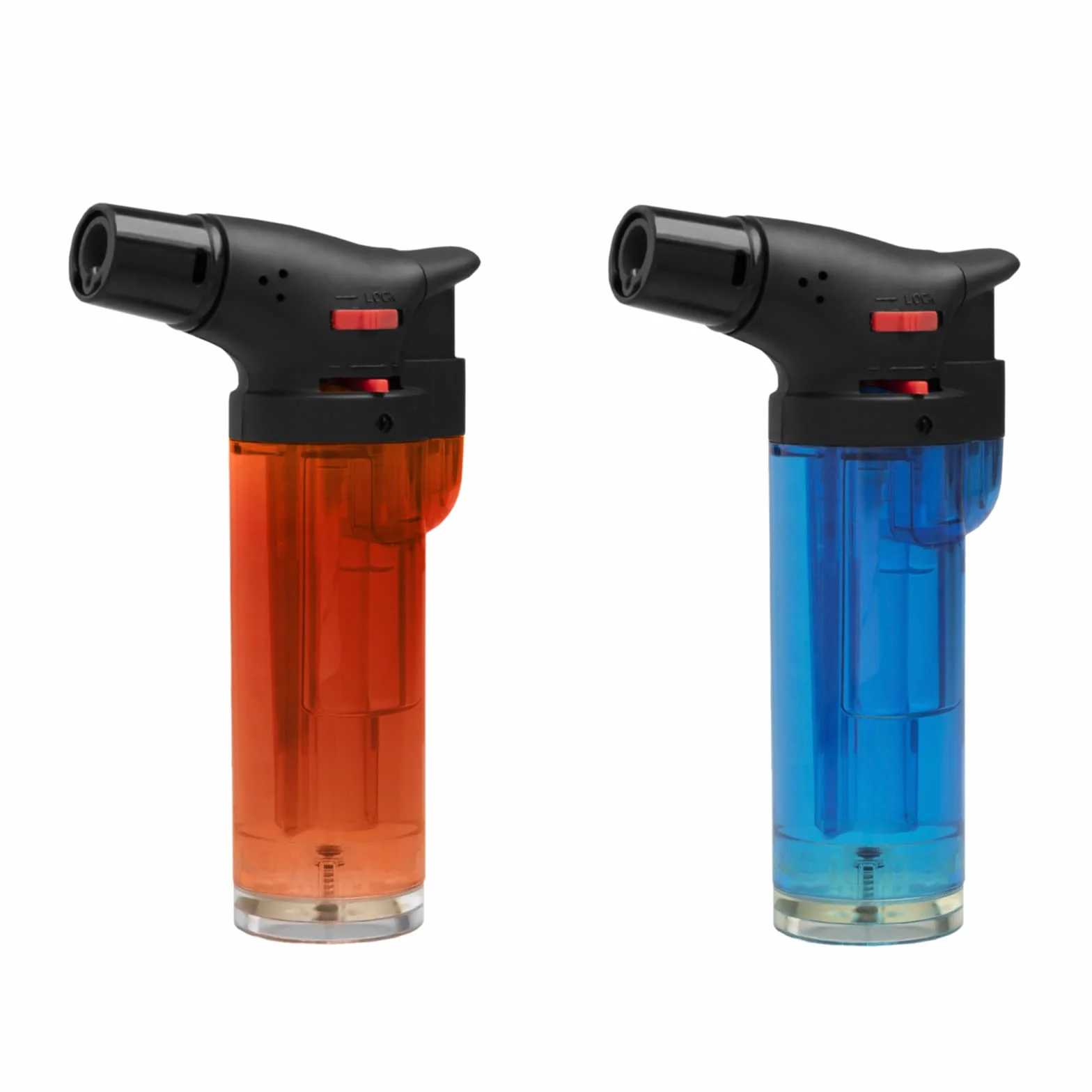 HIBRON Soplete De Cocina, Profesional Antorcha Butano Encendedor Mechero, Recargable Mini Culinario, con Bloqueo de Seguridad & Llama Ajustable para barbacóa Crema Cámping (Gas precargado), Pack x2