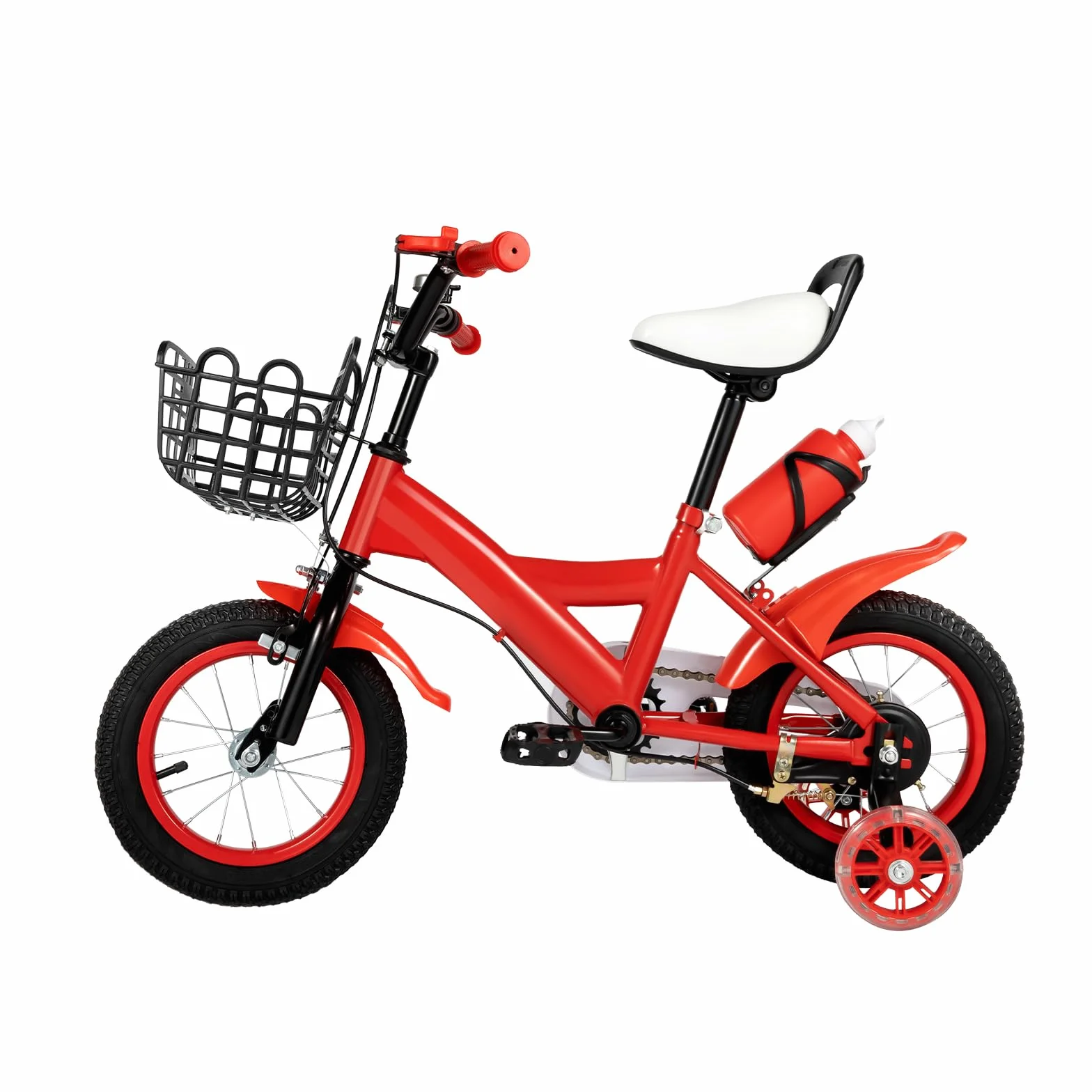 Bicicleta infantil 12 pulgadas frenos dobles 2 ruedas entrenamiento cesta almacenaje niños 2-4 años
