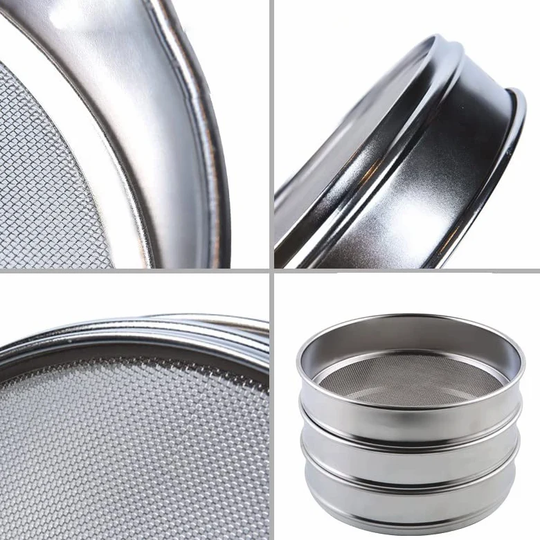 Colador multiusos de acero inoxidable, 20 cm, ideal para la preparación de alimentos, cocinar, hornear y colar con diseño de malla duradera