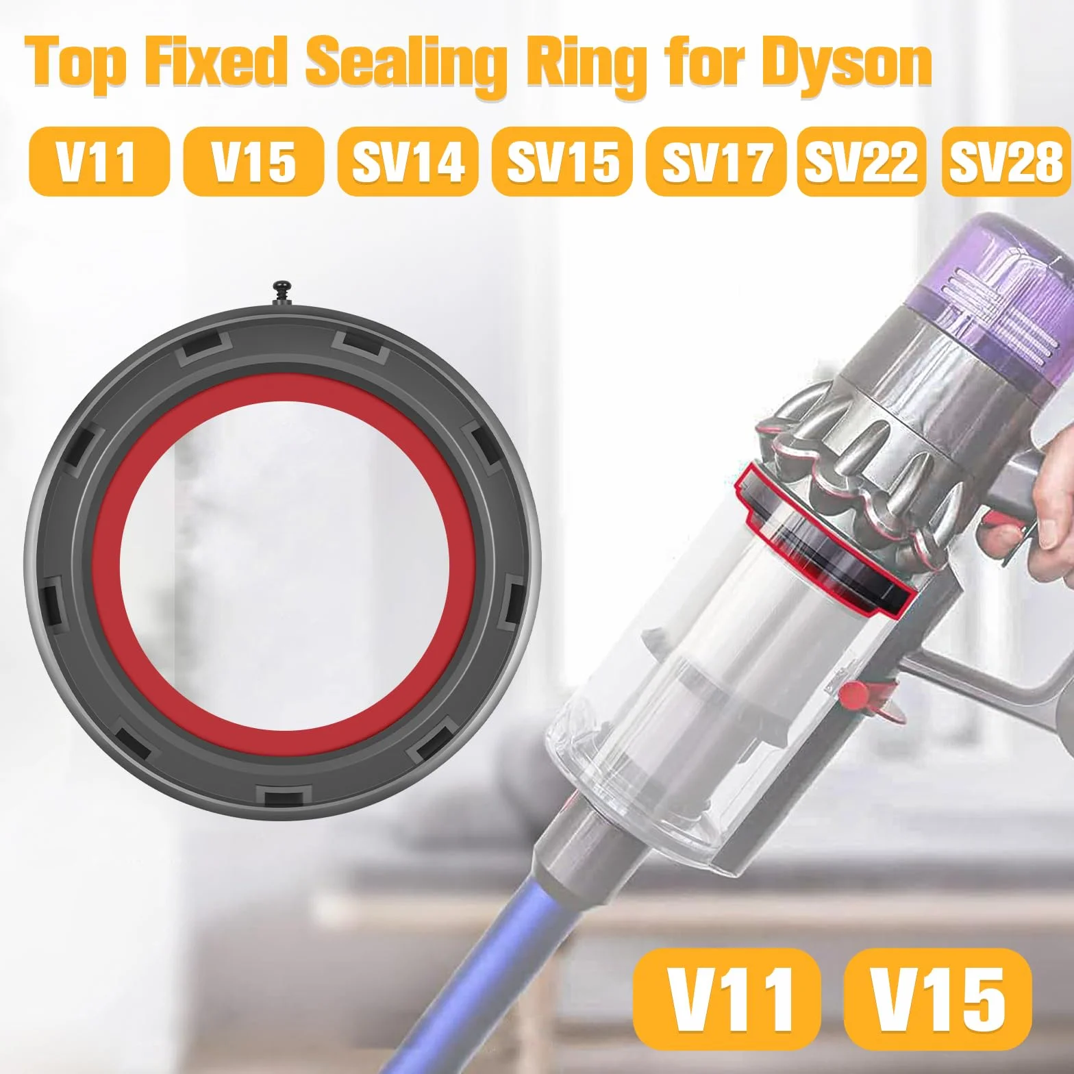 V11 Anillo de Sellado Fijo de Cubo de Polvo para Dyson V11 V15 Recambios Cubo Piezas de repuestos Partes de reparación SV14 SV17 SV15 SV22 SV28 aspiradora Accesorios Destornillador