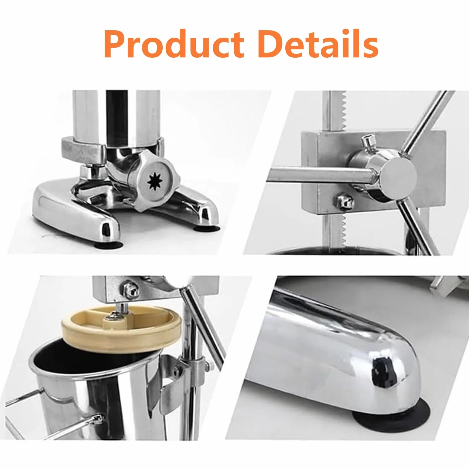 MáQuina para Hacer Churros Manual Comercial, MáQuina para Hacer Rosquillas Manual, MáQuina para Hacer Churros EspañOles De Acero Inoxidable con 5 Boquillas,2L