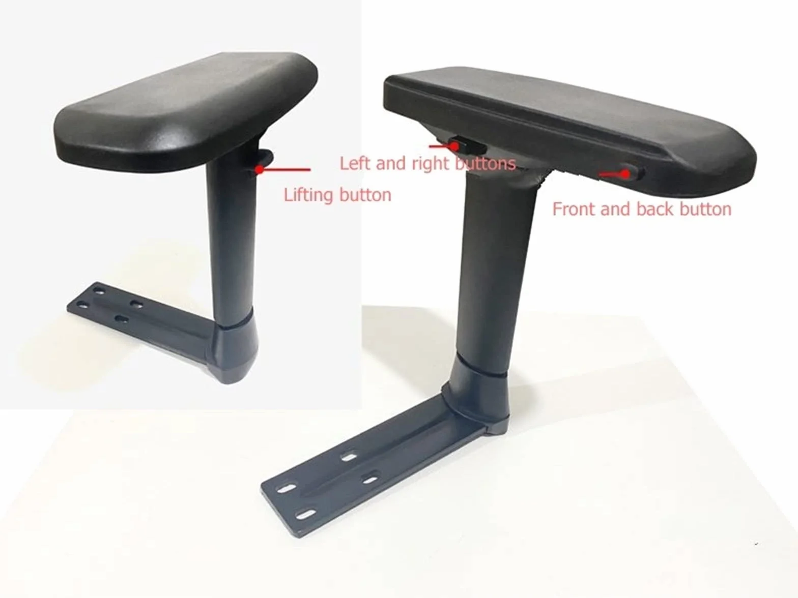 Silla para Juegos Silla De Carreras 2D 3D 4D Reposabrazos Piezas De Repuesto (Color : 4D 4 Holes, Size : A Pair)