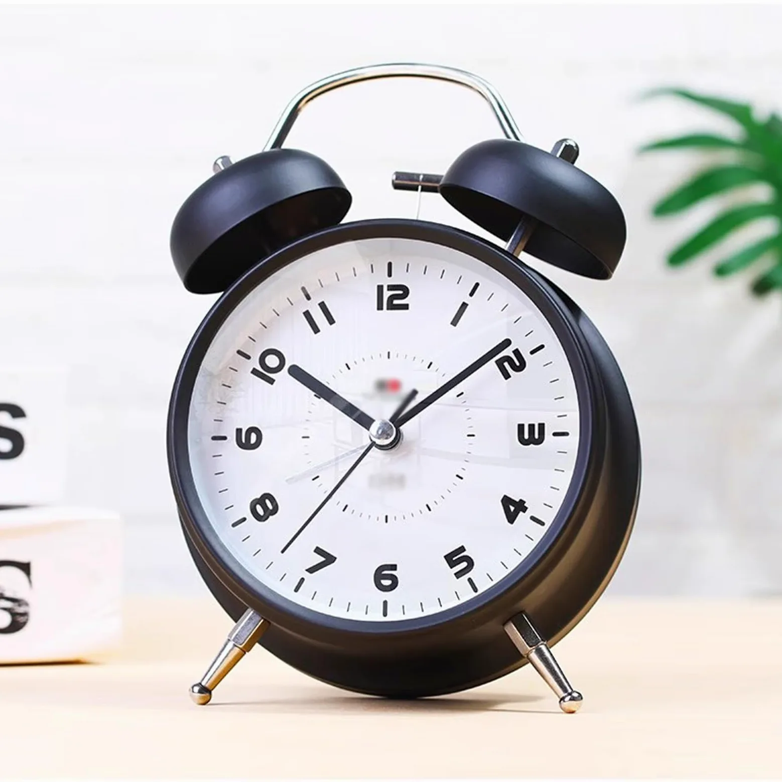 Despertador, Reloj de Escritorio pequeño 4 Pulgadas con luz Nocturna y Alarma(Black)