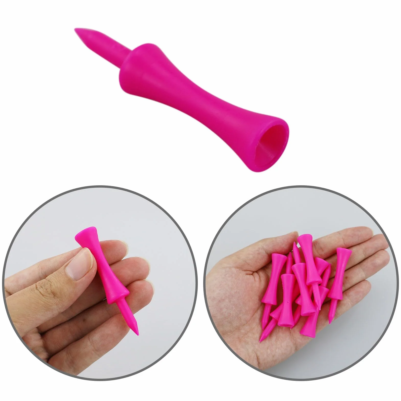 Golf Tees Rosa 100 Piezas, 57 mm Plástico (2-1/4")
