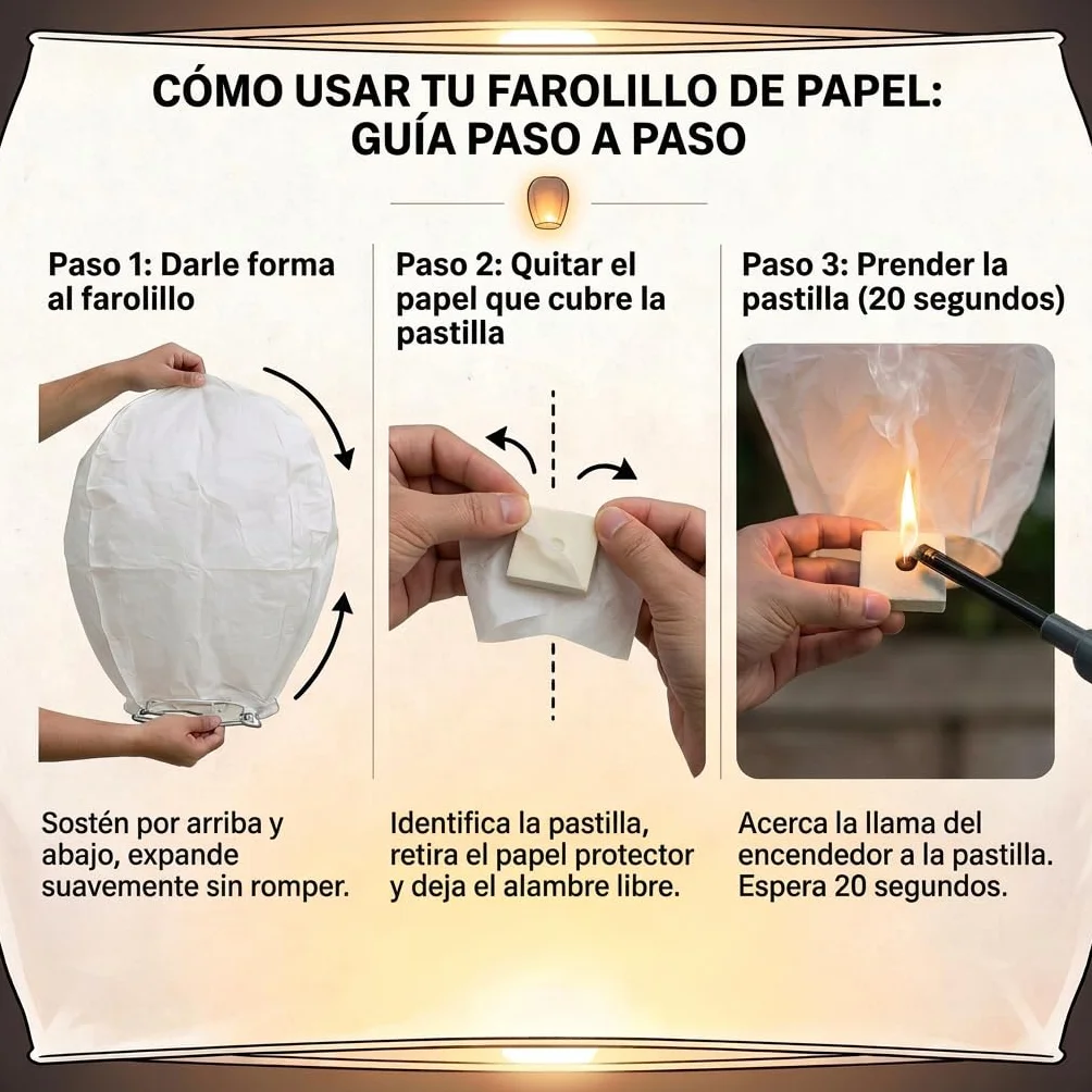 Ediesi, Farolillos Voladores de Papel, 10 Unidades, 100% Biodegradables, Velas Voladoras, Farol Volador, Sky Lanterns, con Rotulador para Escribir Deseos