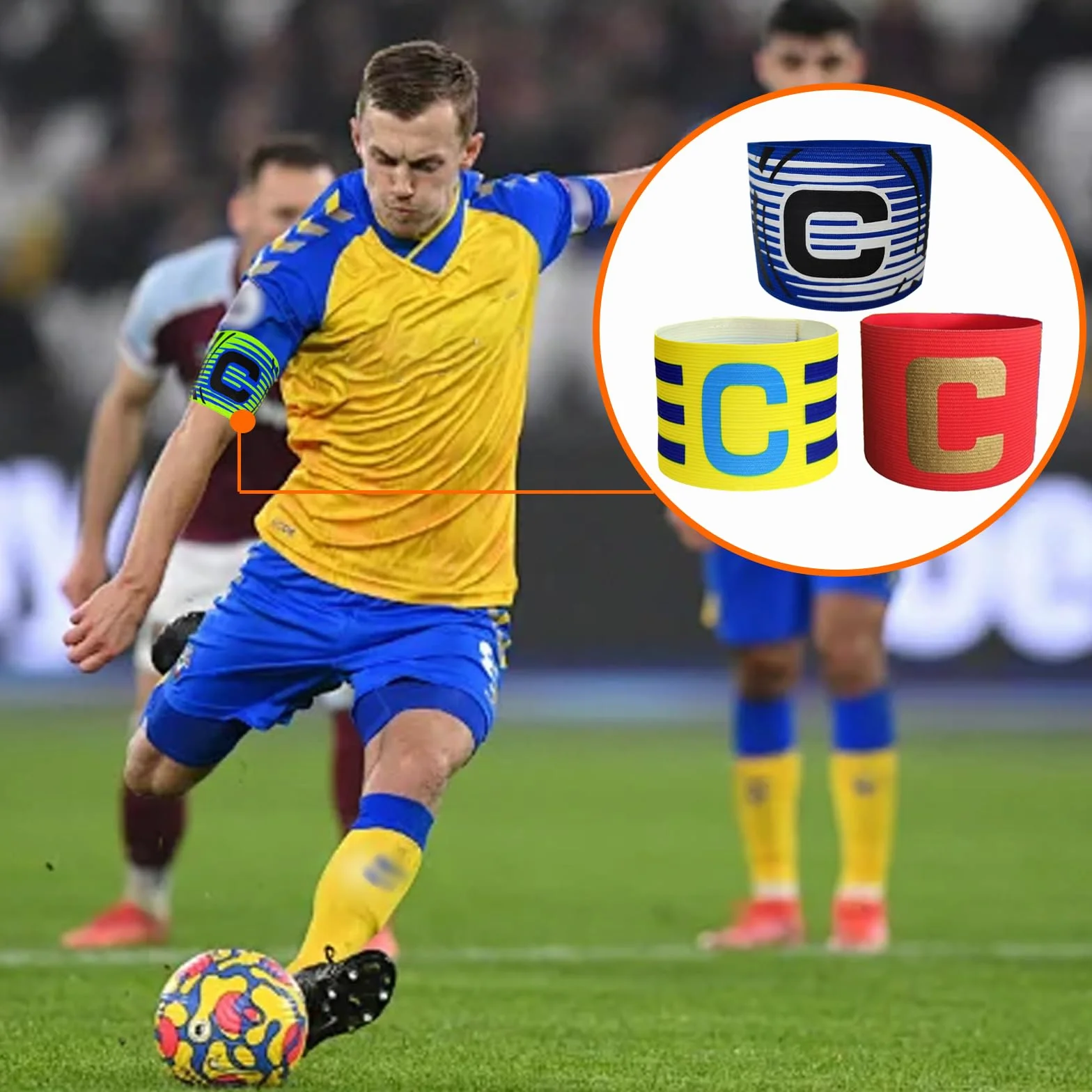 Brazalete Capitán Elástico Ajustable Multicolor para Fútbol Rugby Niños Jóvenes Adultos 6 Piezas