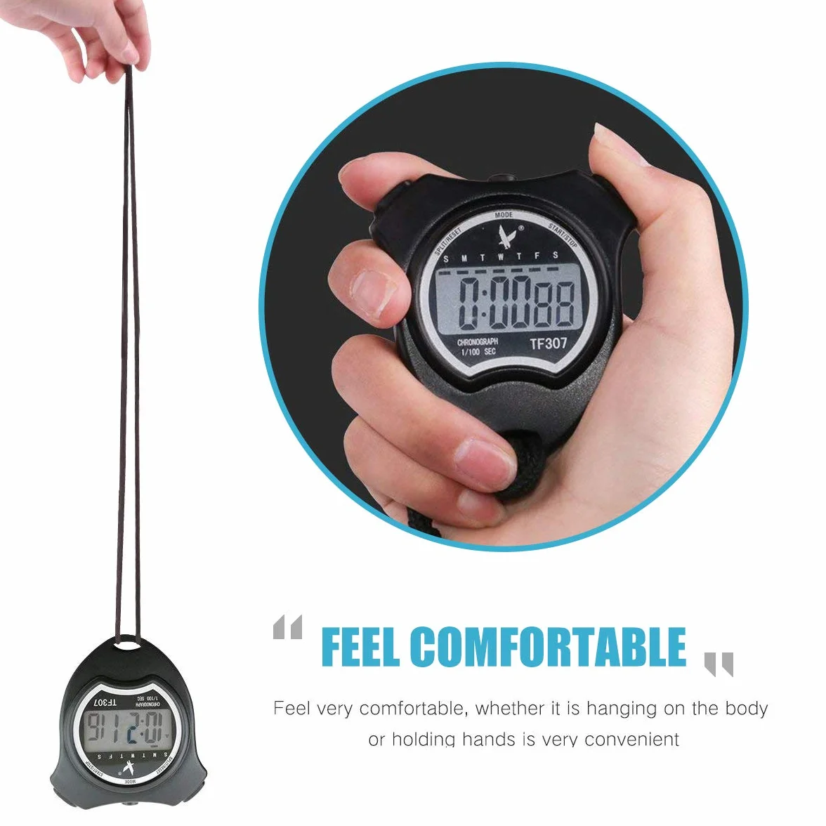Cronómetro Deportivo Digital con Alarma para Natación Fútbol Entrenadores Equipo Árbitro