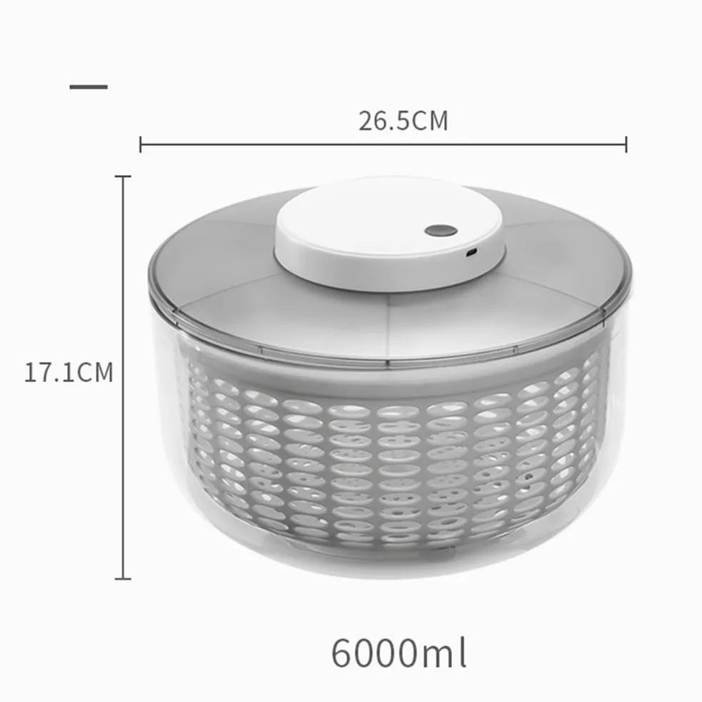 Secador De Lechuga Giratorio Para Ensalada, Centrifugador De Ensalada Eléctrico De 4,75 L/6 L, Deshidratador De Frutas Y Verduras, Recargable Por USB, Para Ensaladas Verdes, Lechuga, Frutas Y Verduras