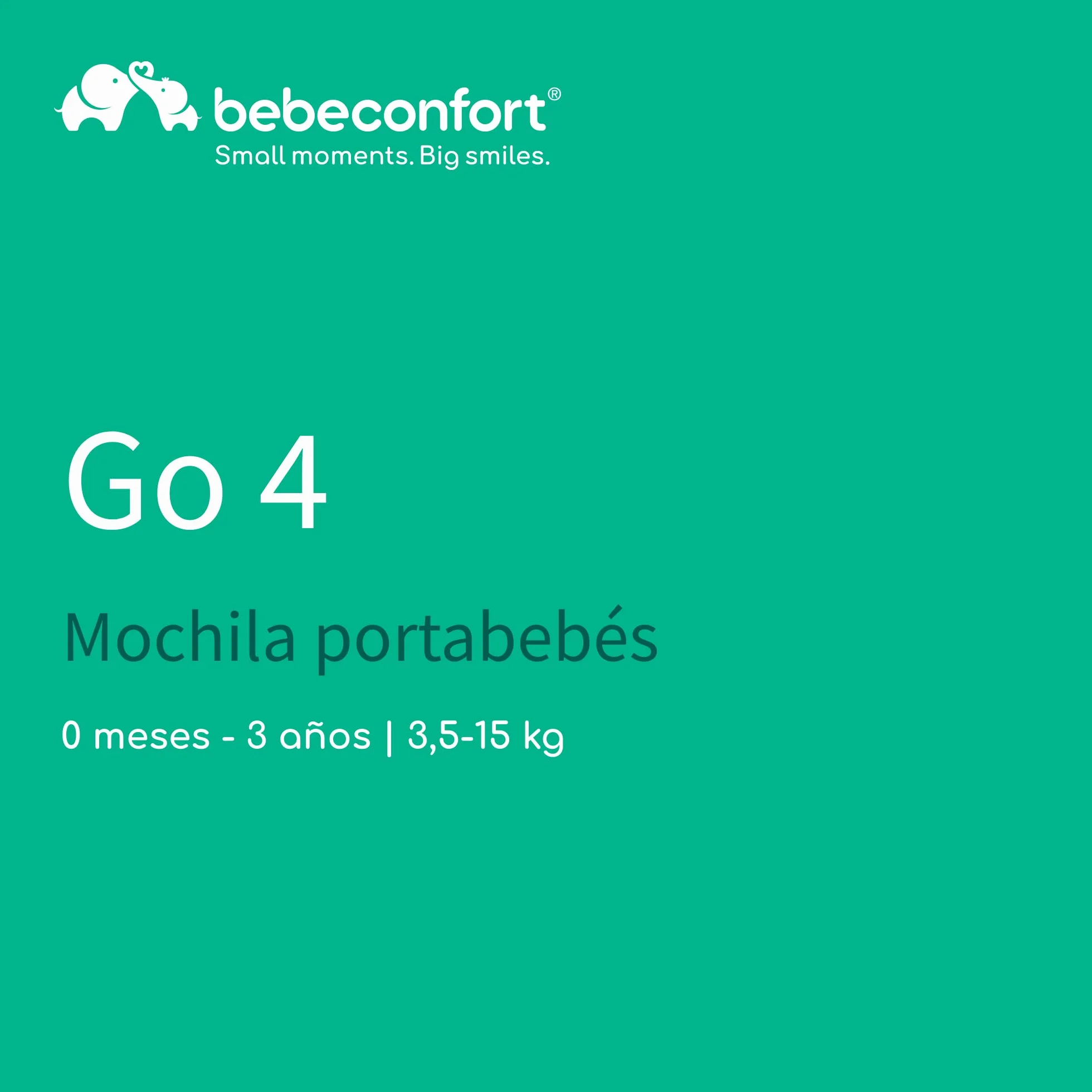 Bebeconfort Go4 Portabebés Ergonómico 4 posiciones, desde nacimiento hasta 15kg, Gris oscuro