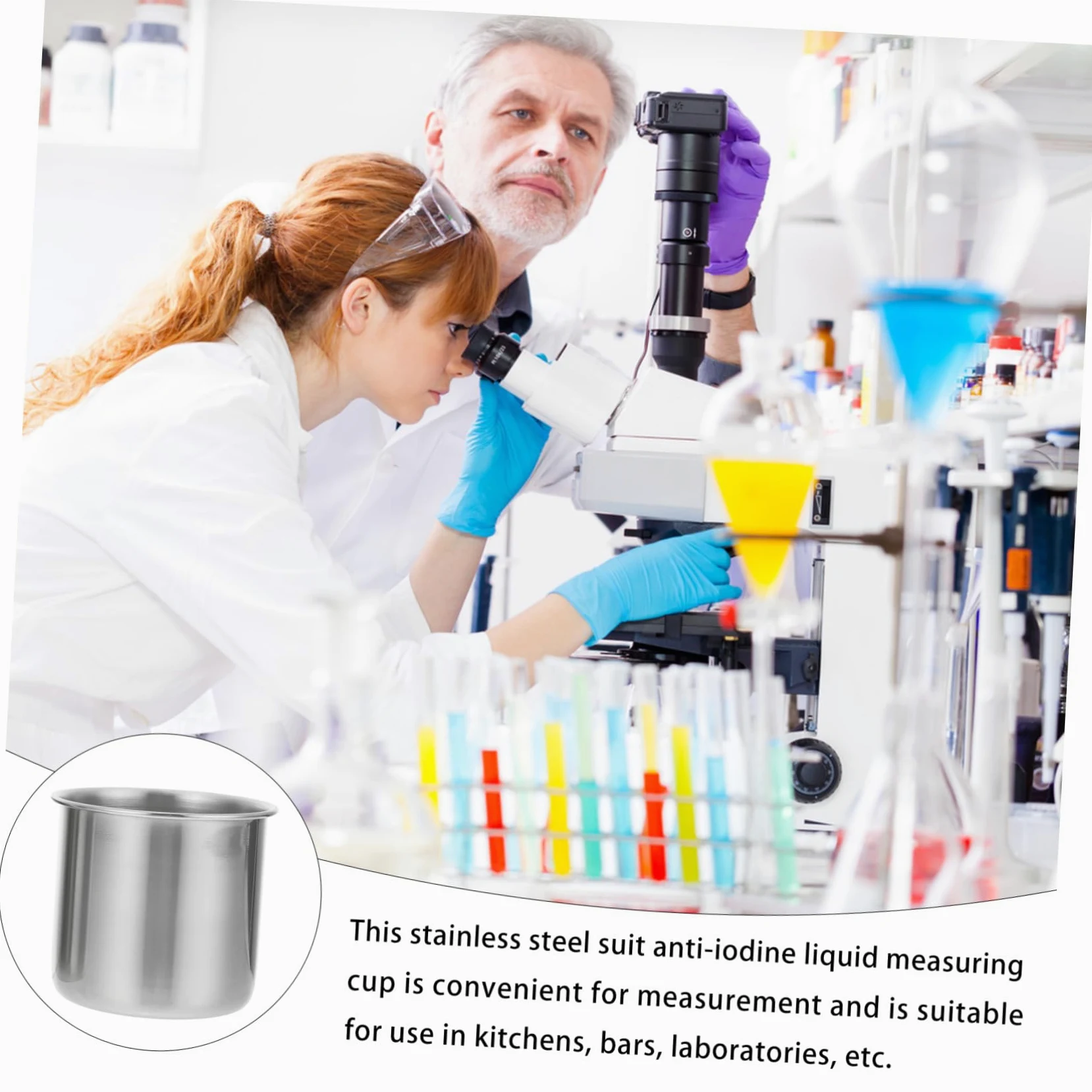 COLLBATH 6 Piezas Vasos Medidores de Inoxidable sin Resistentes al Reutilizables para Medicina y Muestras